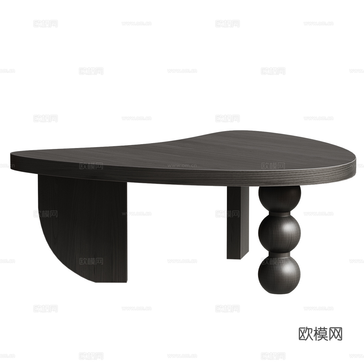 中古风 Mogens 实木异形茶几3d模型