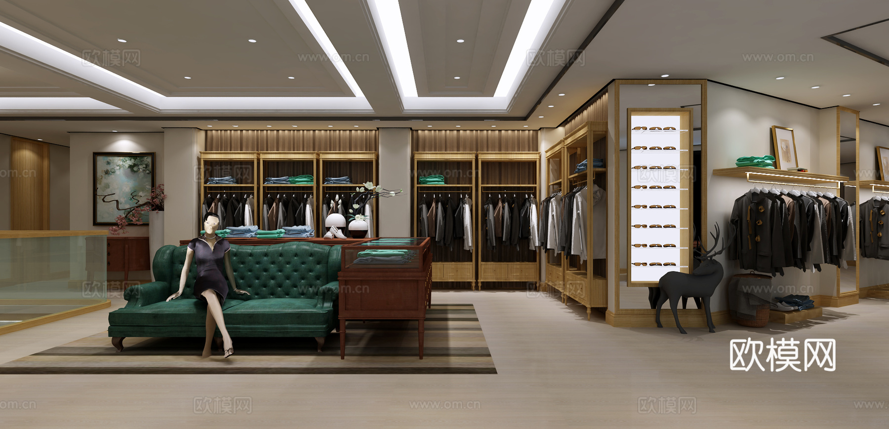混搭风格高端服装店3d模型