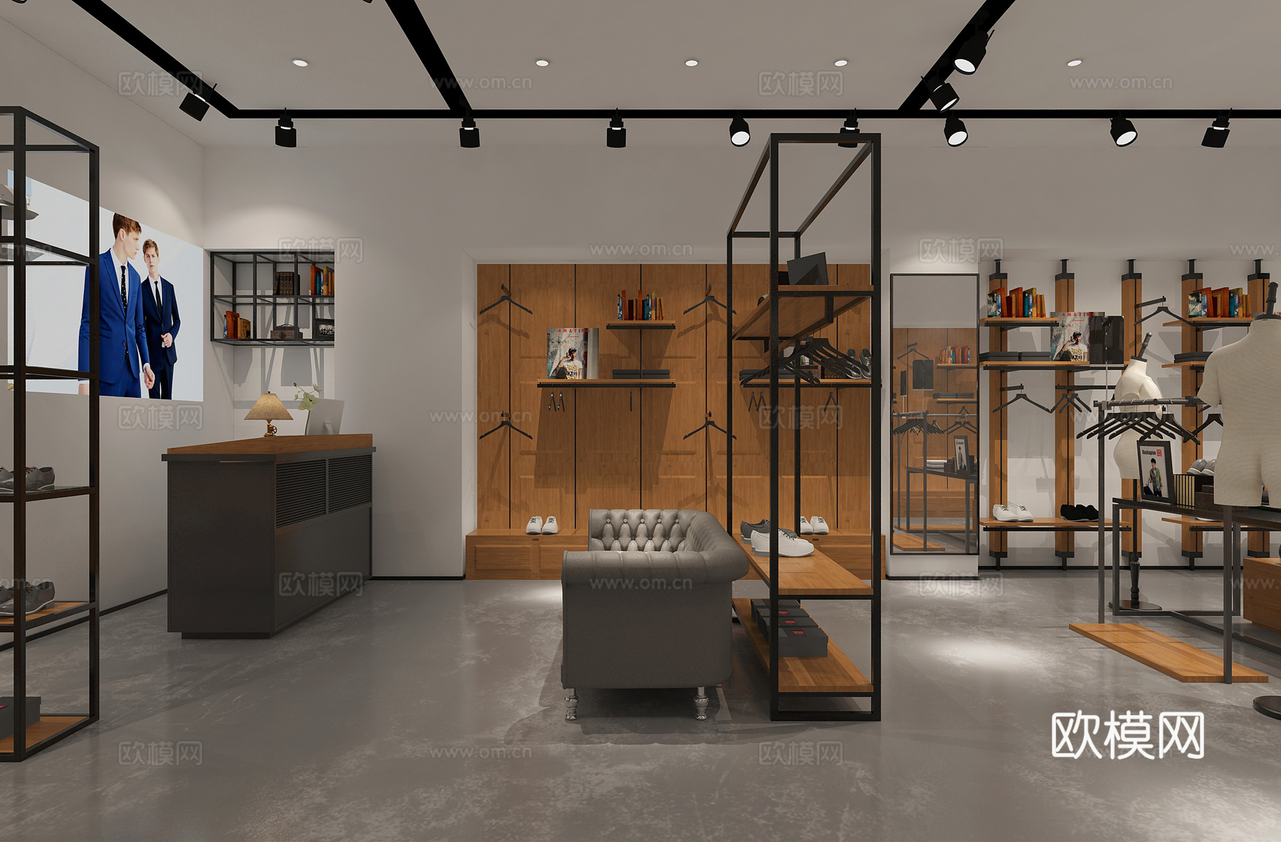 现代服装店 男装店3d模型
