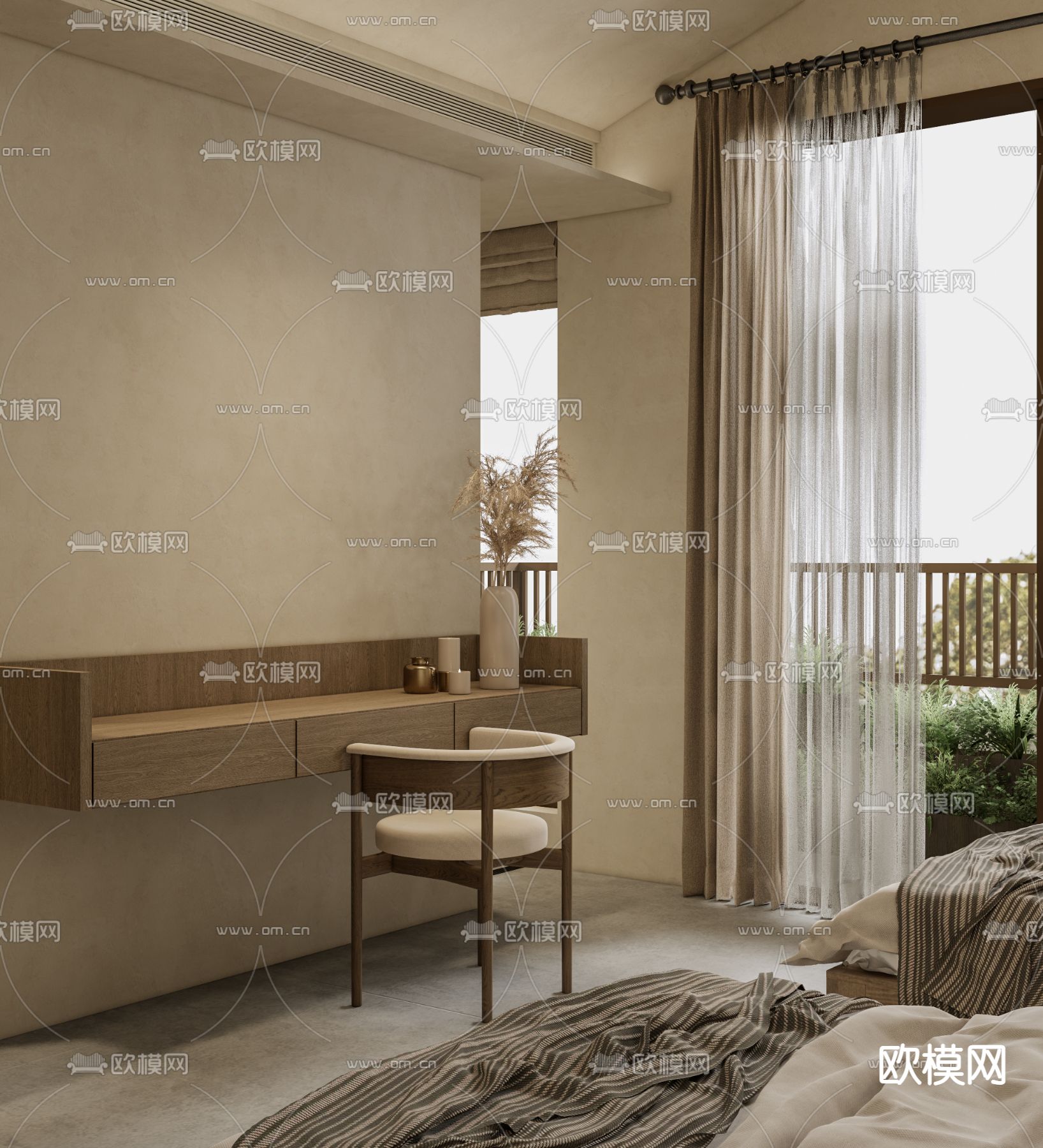 侘寂民宿su模型下载（渲染图2）