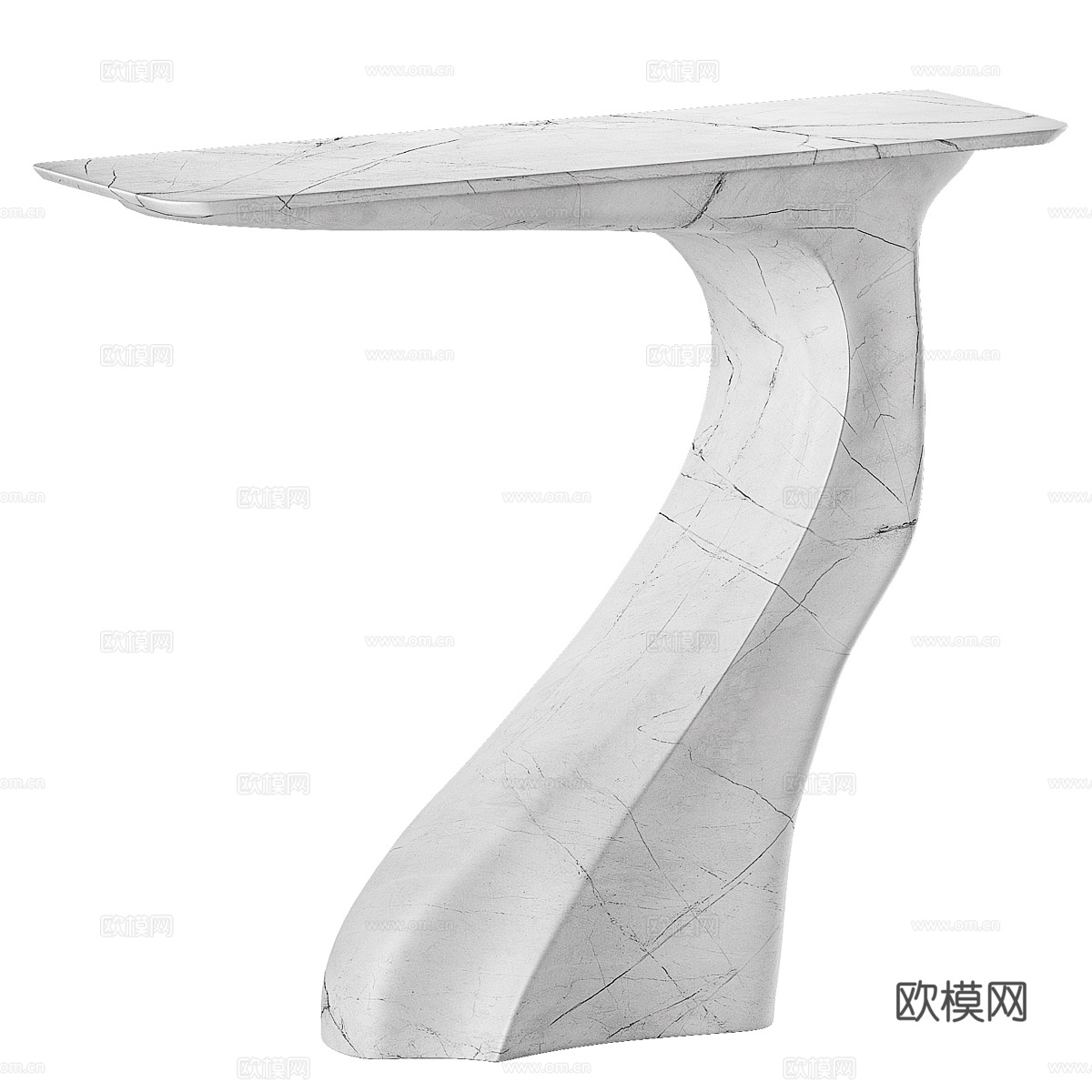 现代意式极简大理石端景台 玄关桌3d模型