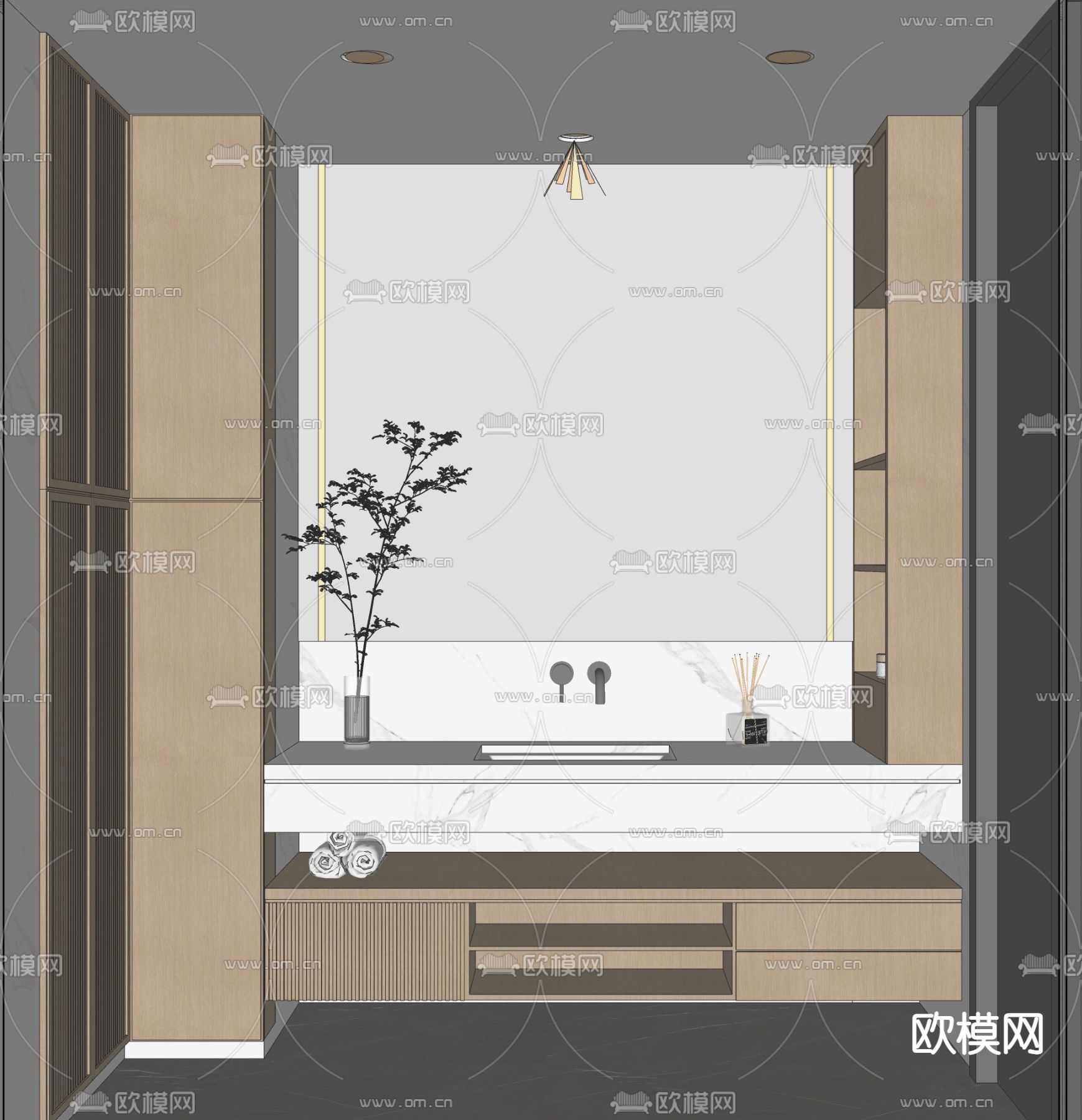 现代卫生间 浴室su模型下载（渲染图3）