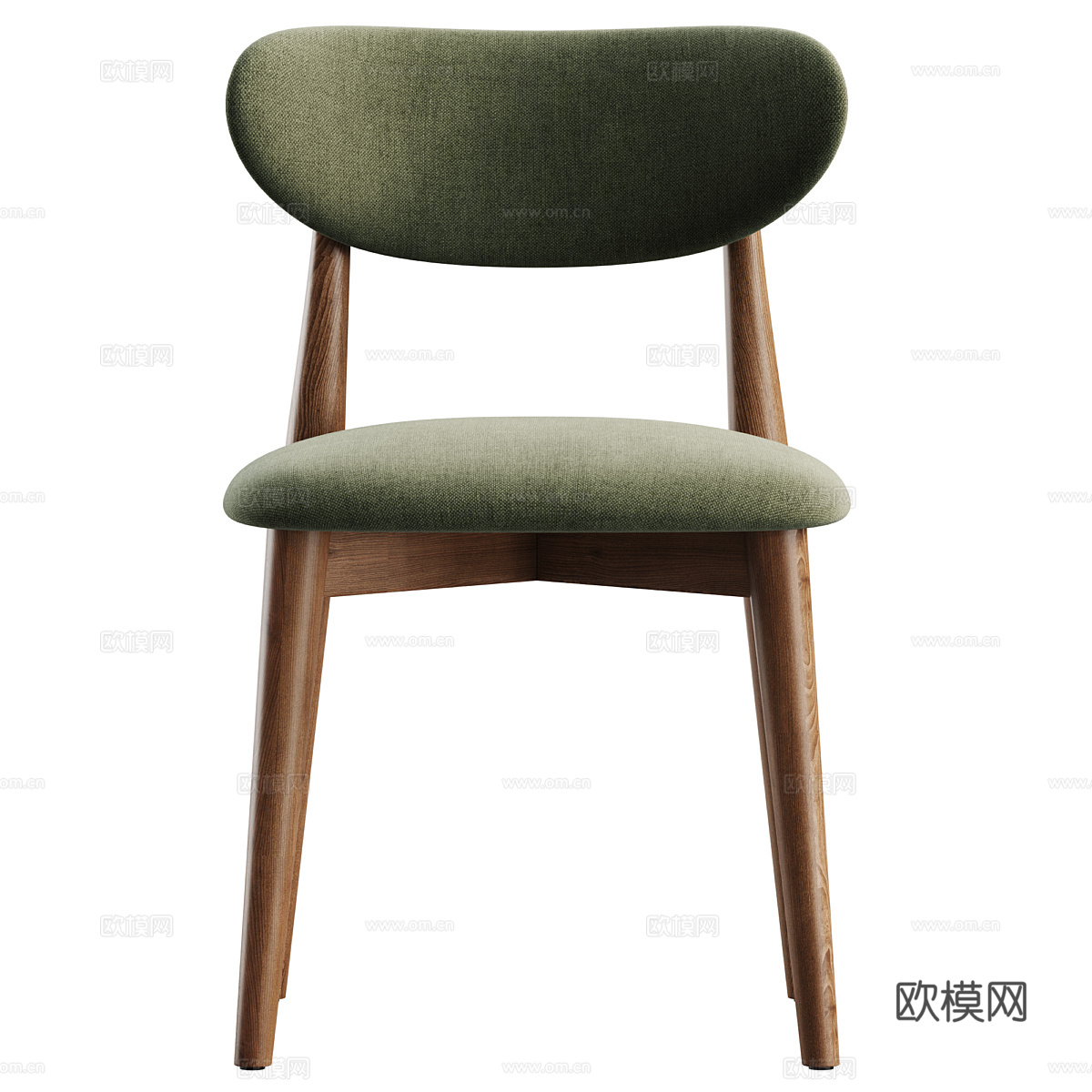 新中式 Torvall 布艺木质单椅3d模型