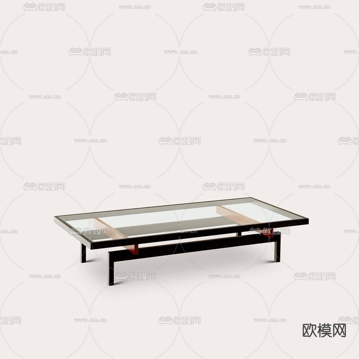 玻璃茶几su模型下载（渲染图1）