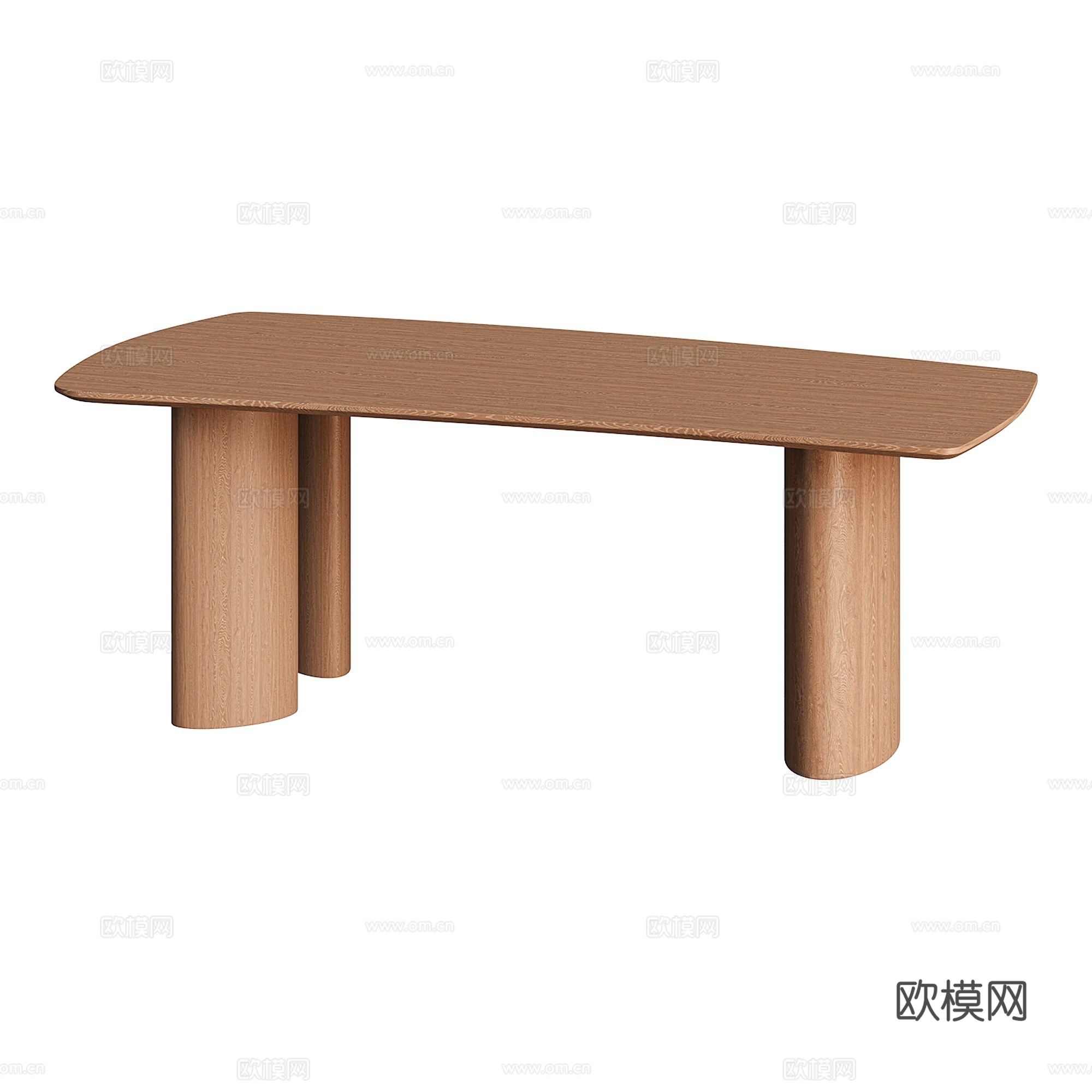 新中式实木餐桌3d模型