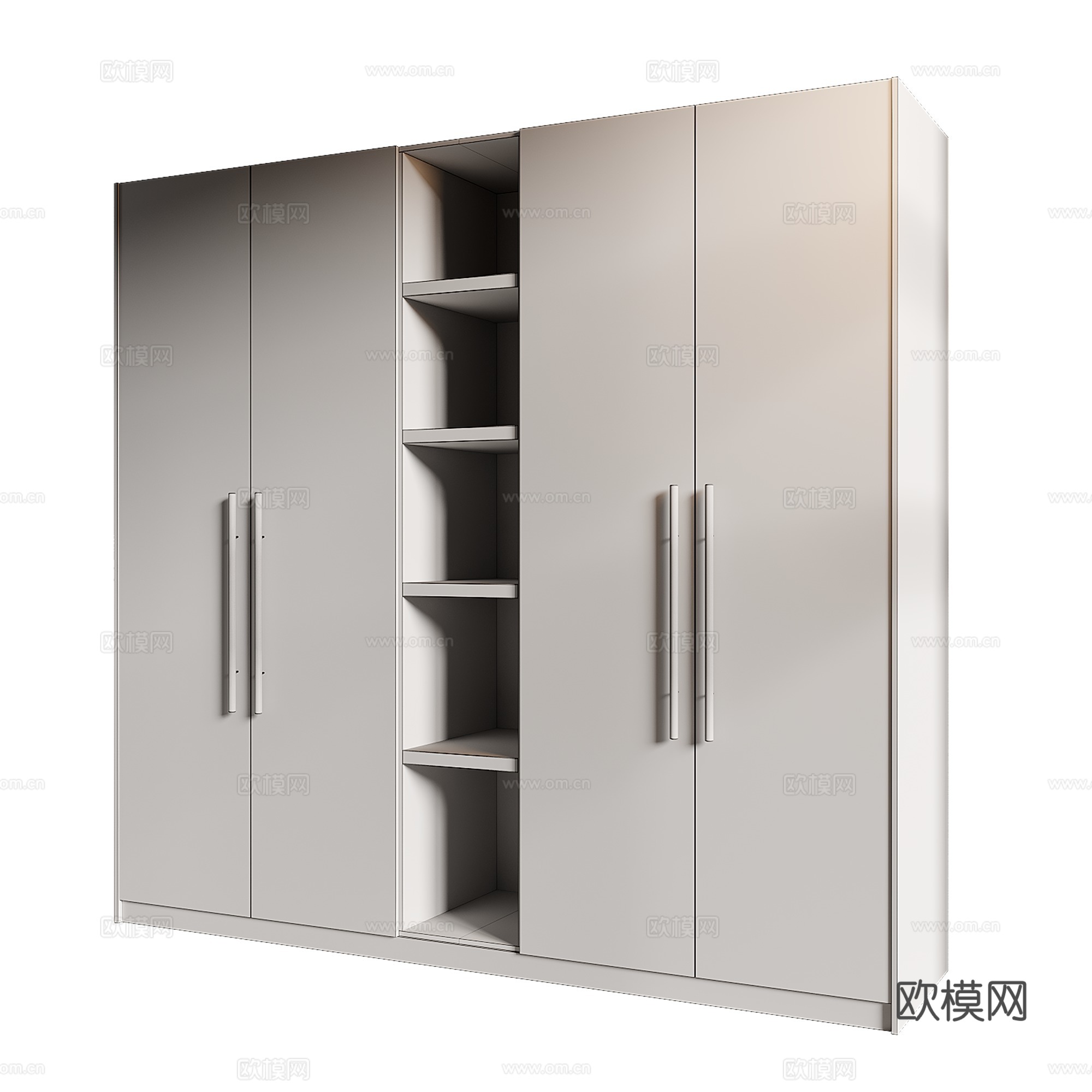 现代意式极简开门衣柜3d模型