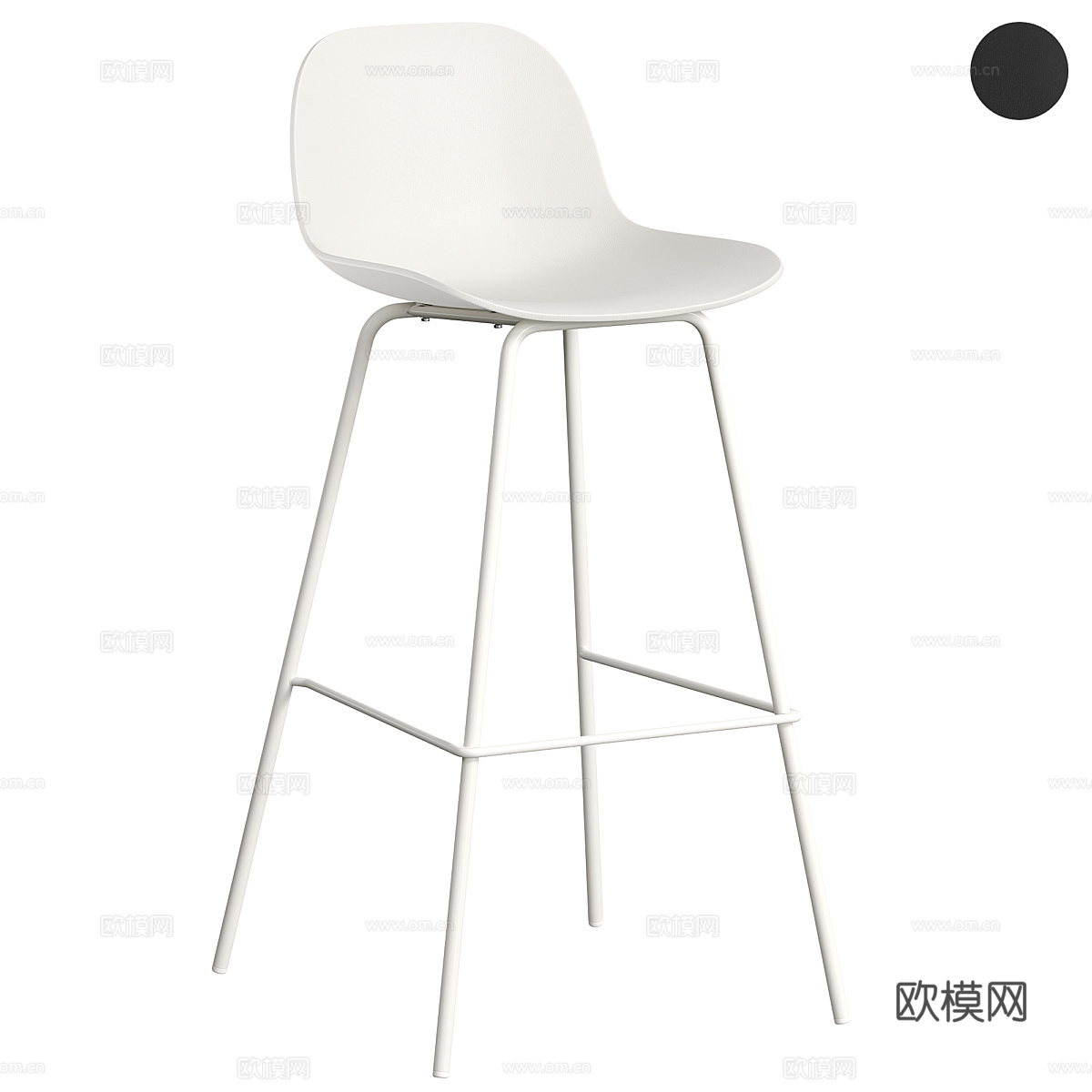 现代极简 Altea 不锈钢吧台椅3d模型