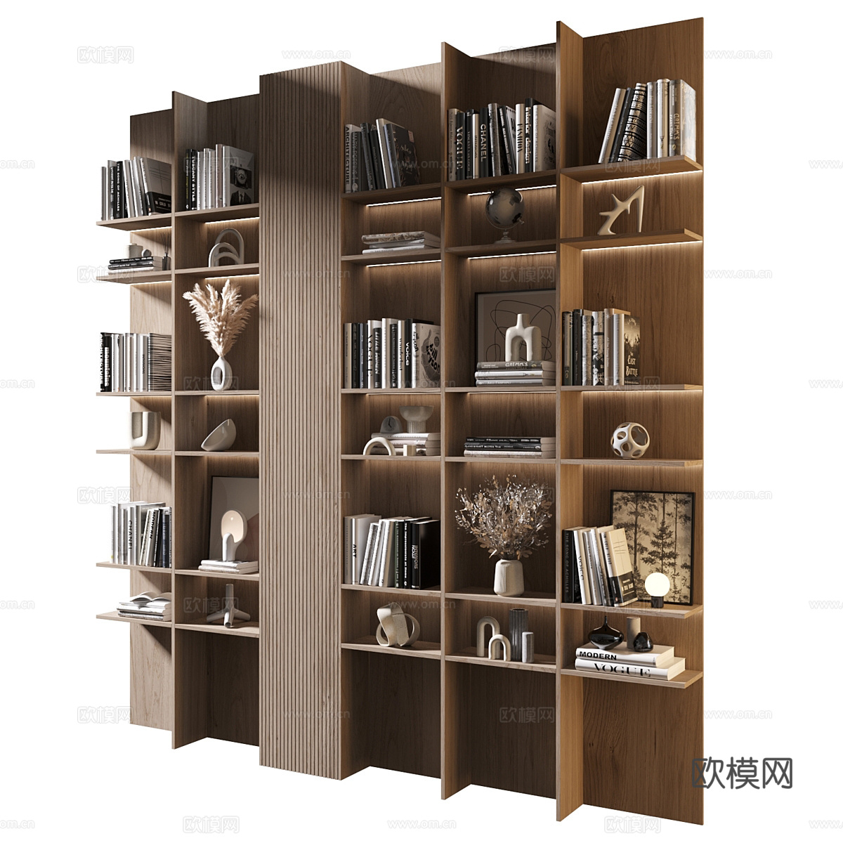 现代意式极简装饰架 书架3d模型