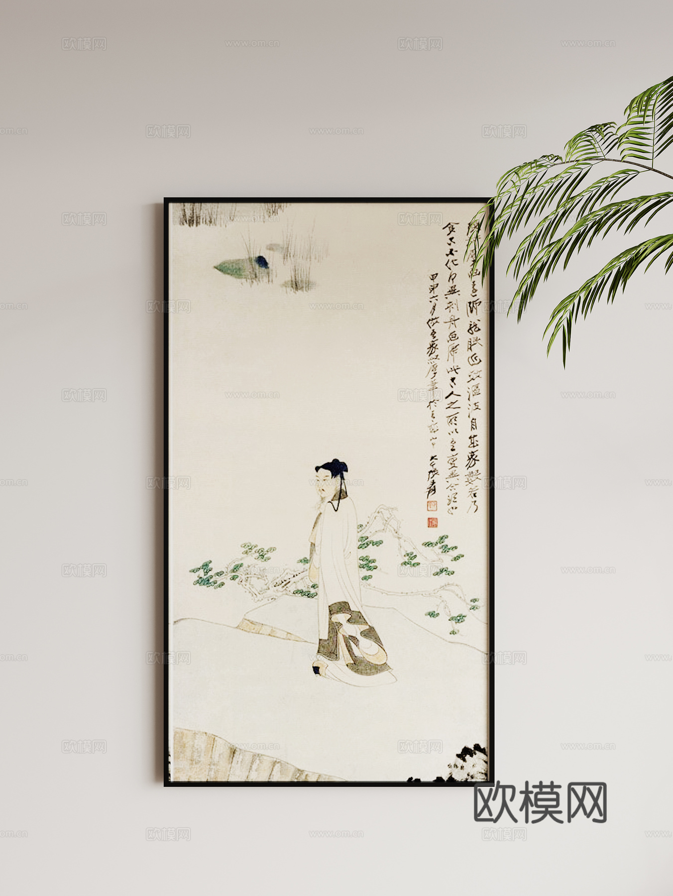 新中式挂画su模型