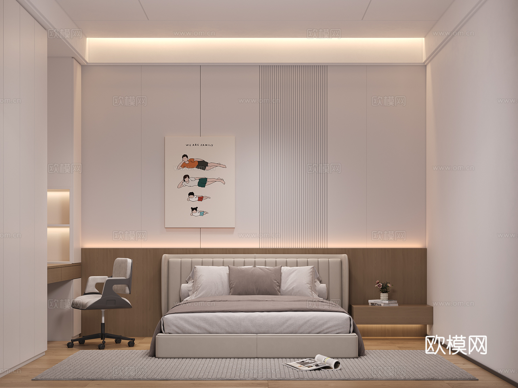 现代家居儿童房3d模型下载