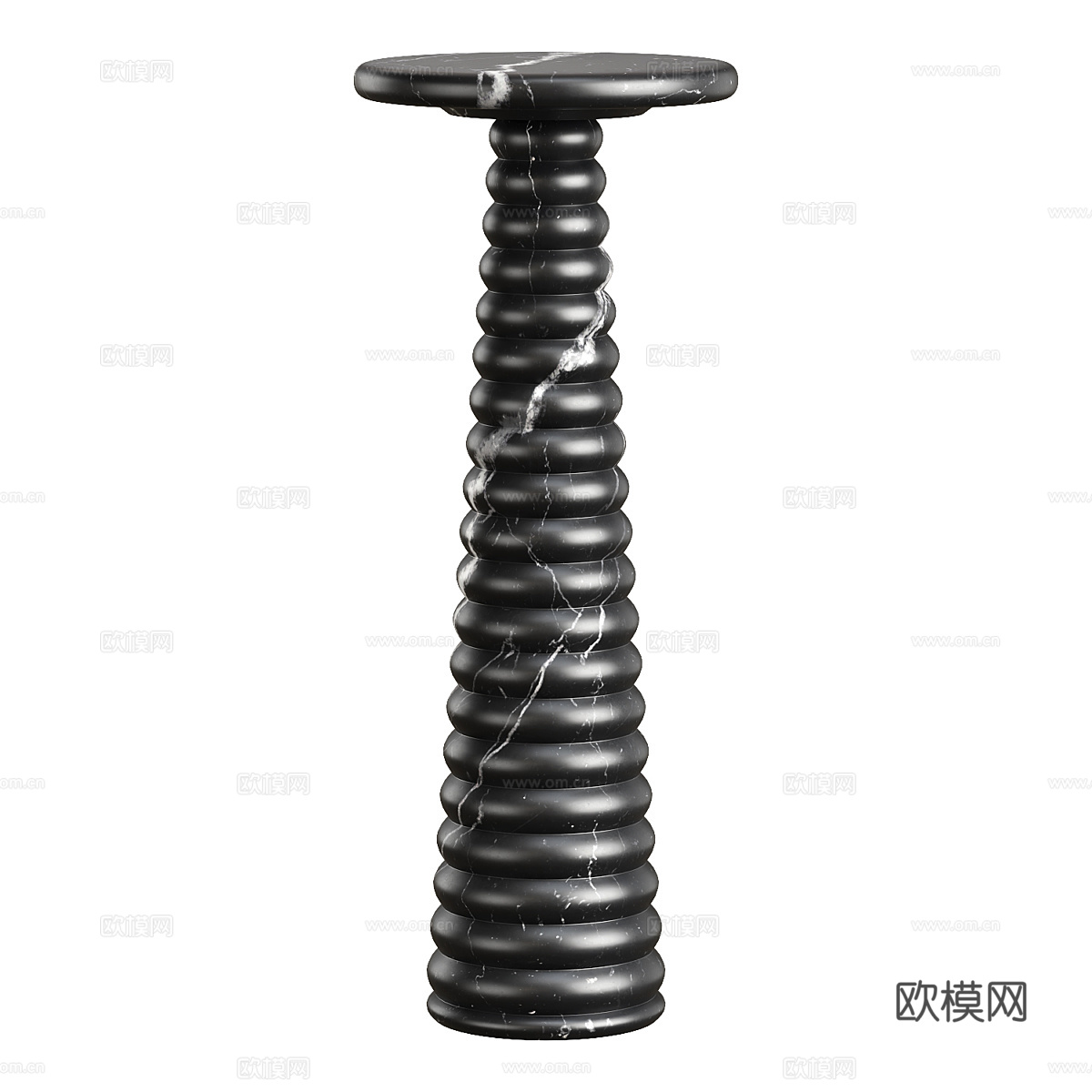 现代意式极简大理石圆边几3d模型