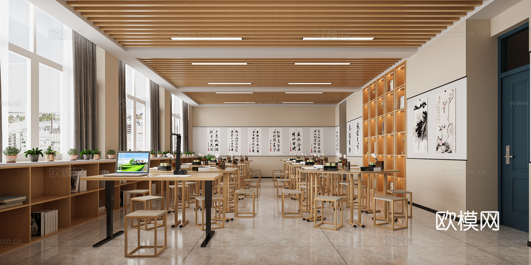 学校书法室3d模型