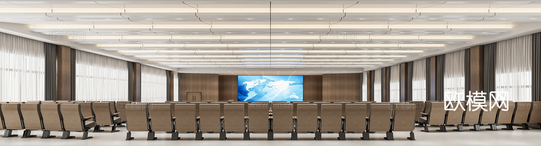 现代学校报告厅3d模型