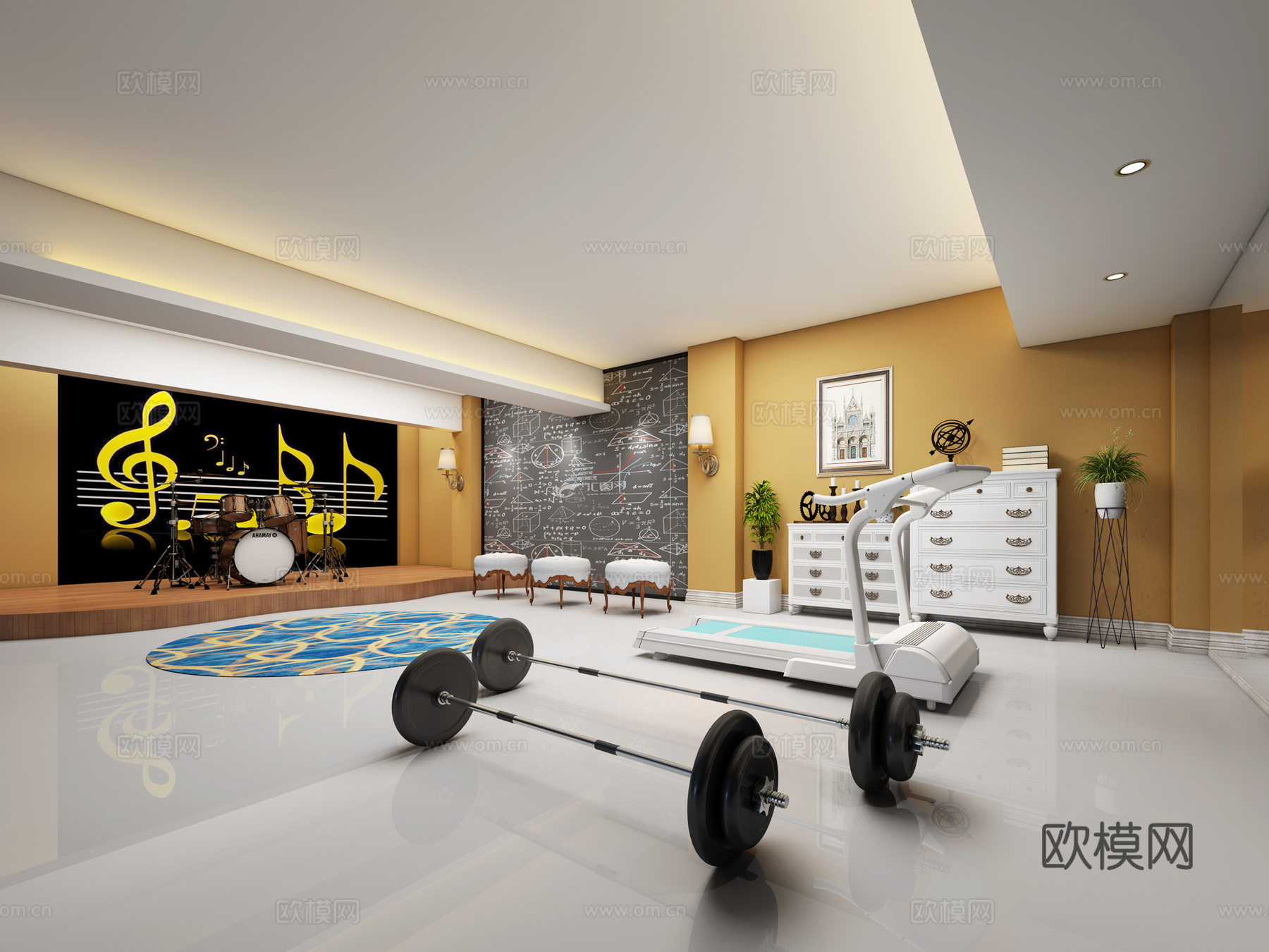 混搭多功能健身房3d模型