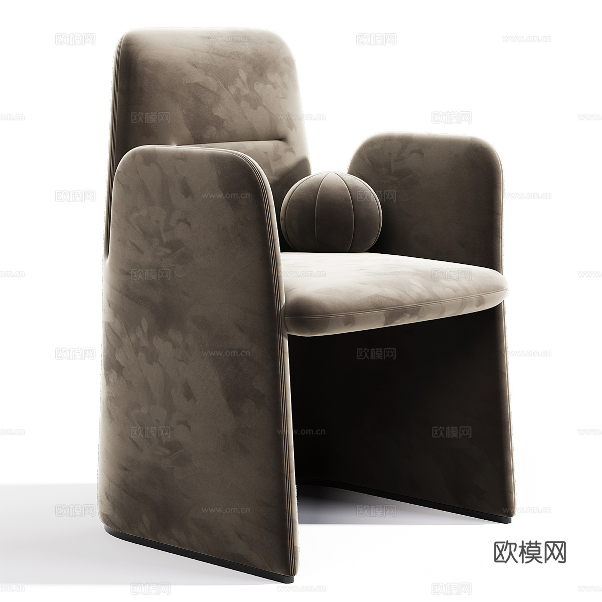 现代意式 GUEST 布艺皮革单椅3d模型