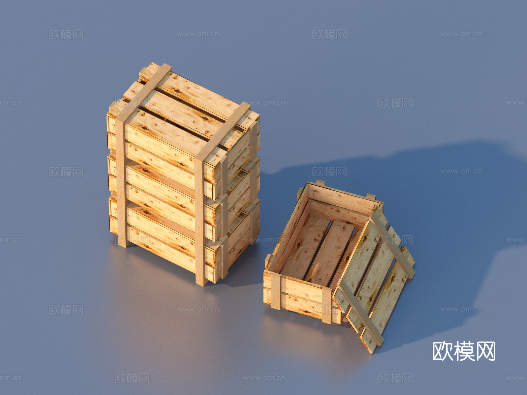 木箱 箱子 包装箱 物流箱 快递箱3d模型