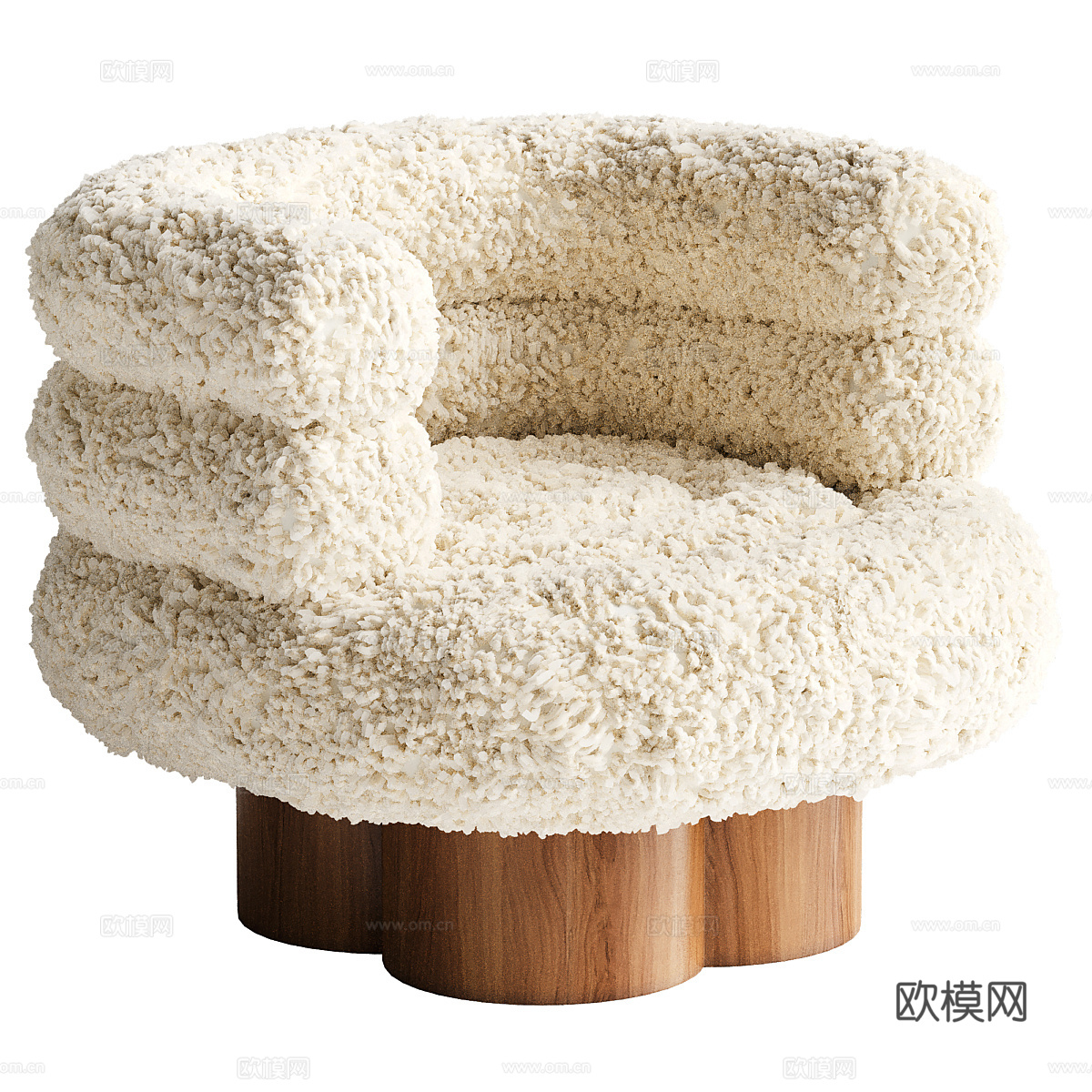现代意式奶油风 LANA 扶手椅3d模型