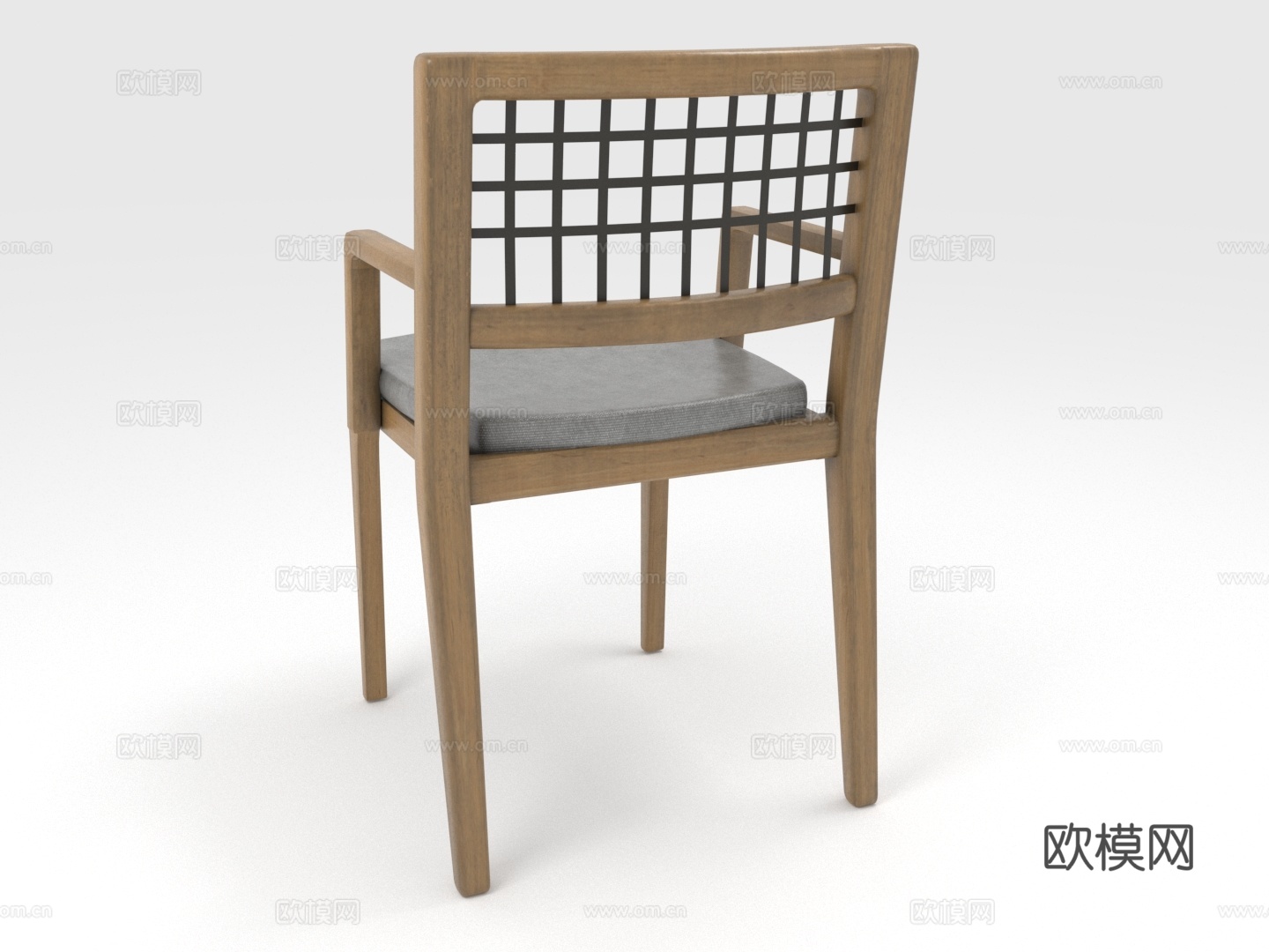 木椅 餐椅 带扶手椅 靠背椅3d模型