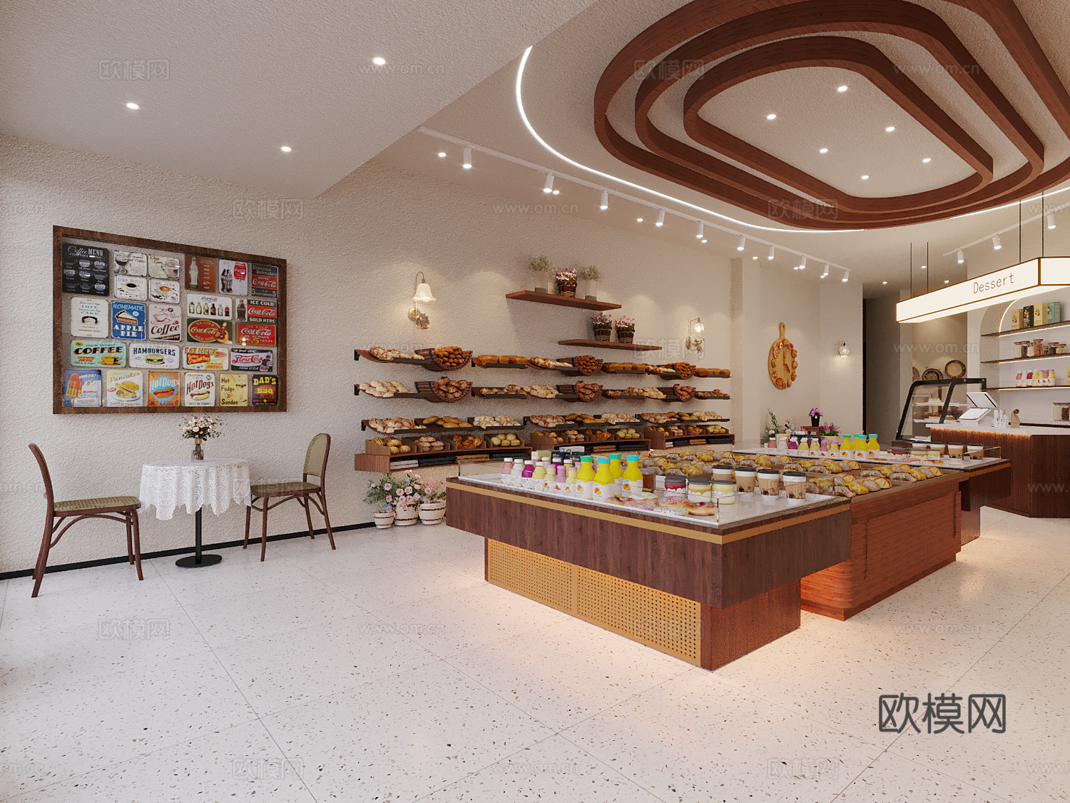 现代蛋糕甜品店3d模型