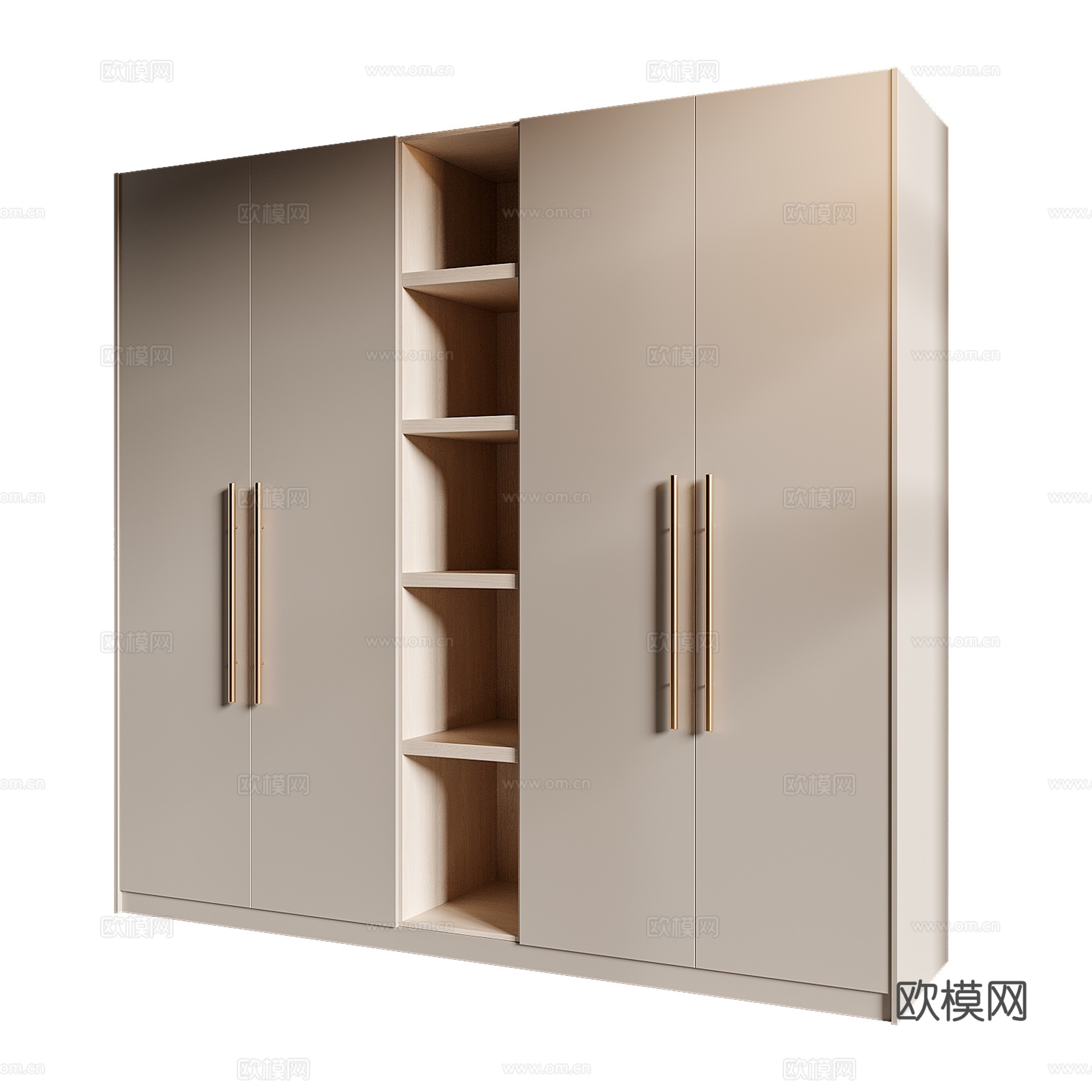 现代意式极简开门衣柜3d模型