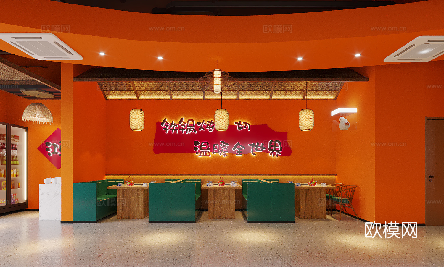 轻奢地锅鸡餐饮店3d模型