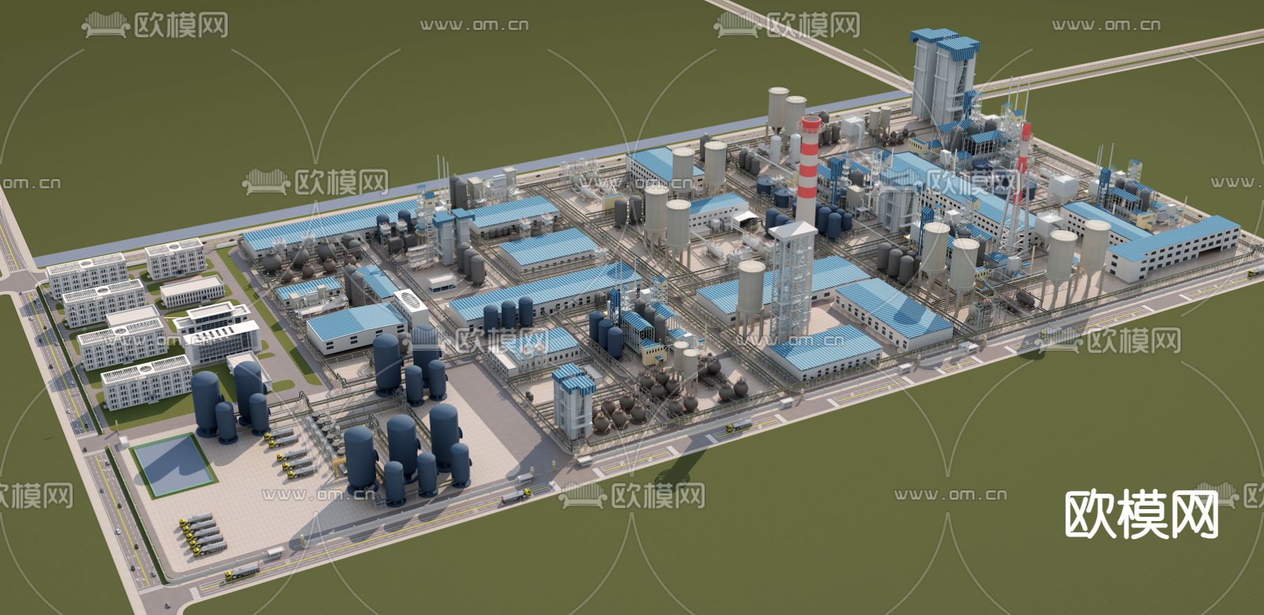 工业厂房设备su模型下载（渲染图2）