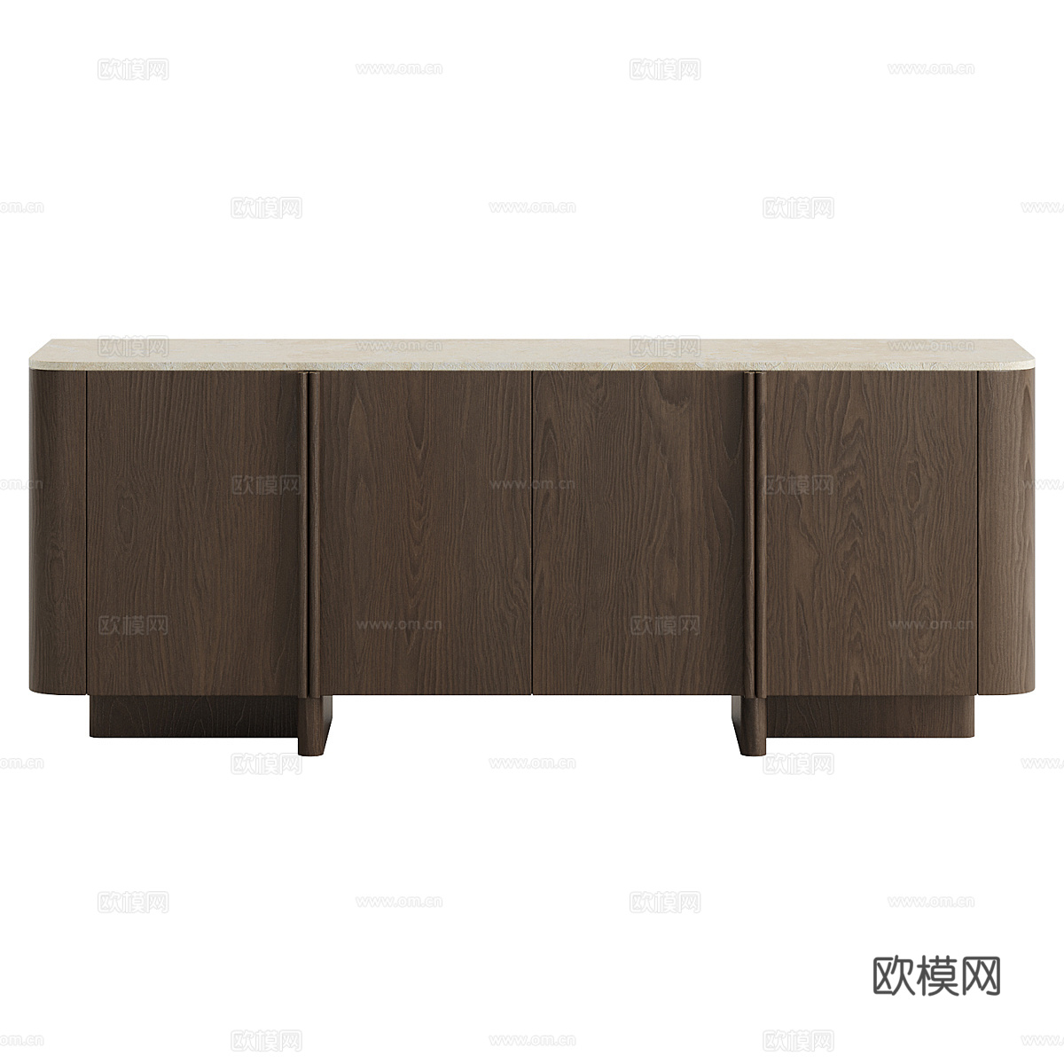 现代意式橡木电视柜3d模型