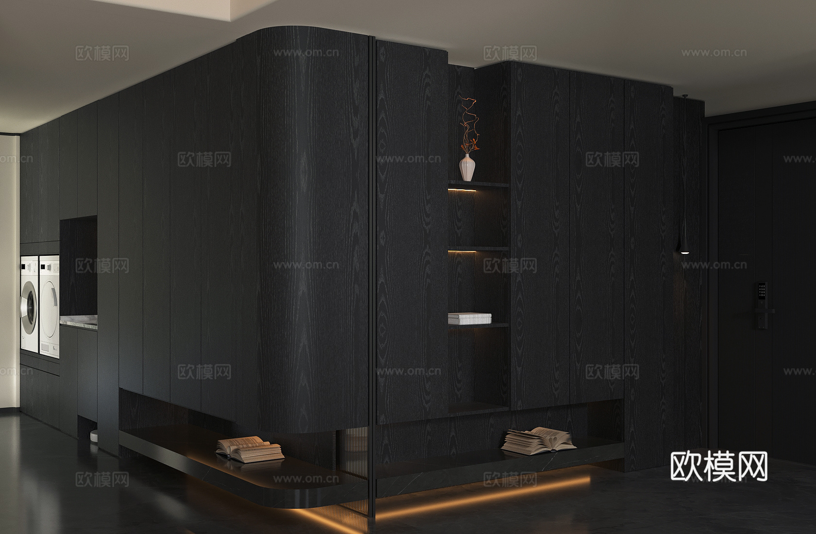 原木风装饰柜 客厅收纳柜 转角储物柜 入户玄关柜 装饰柜3d模型下载