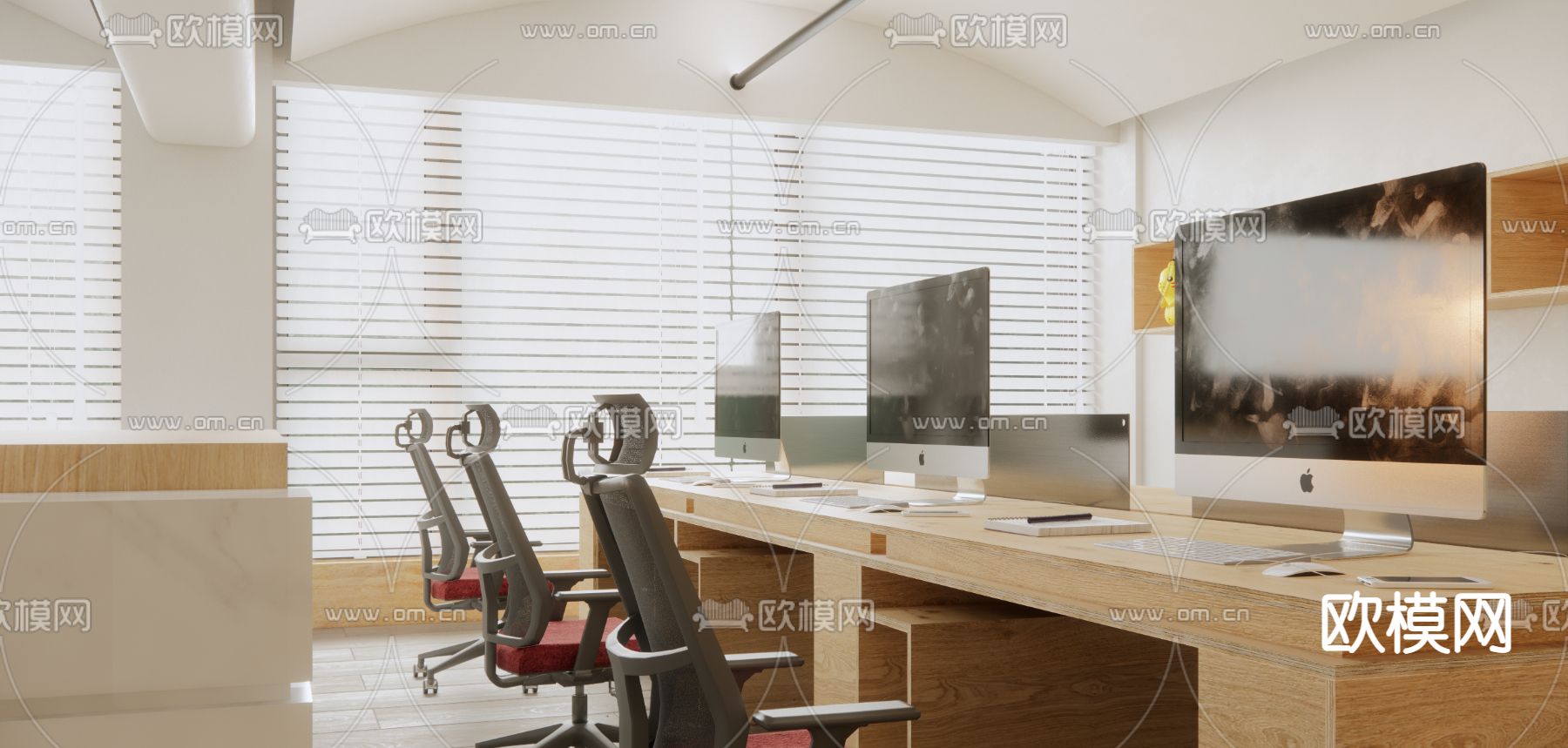 现代办公室su模型下载（渲染图1）