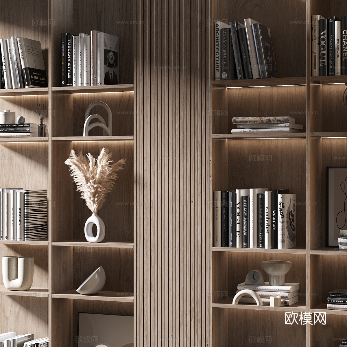 现代意式极简装饰架 书架3d模型