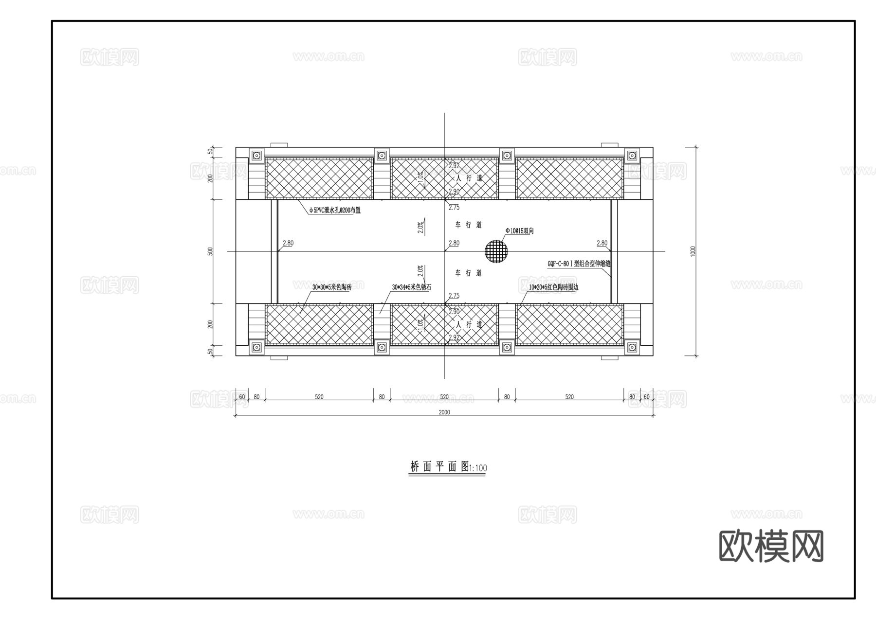 景观桥施工图全套cad施工图