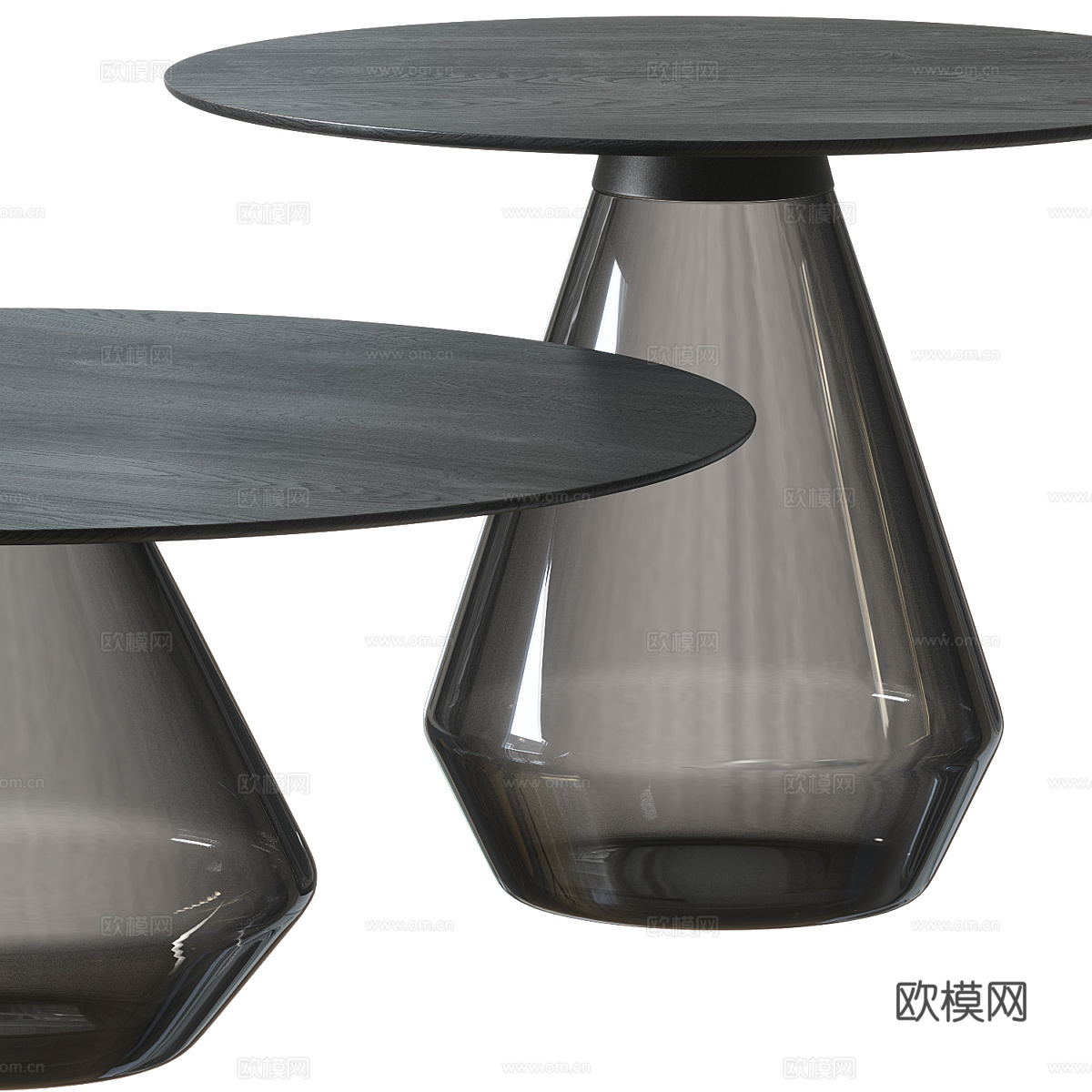 现代意式极简圆茶几组合3d模型