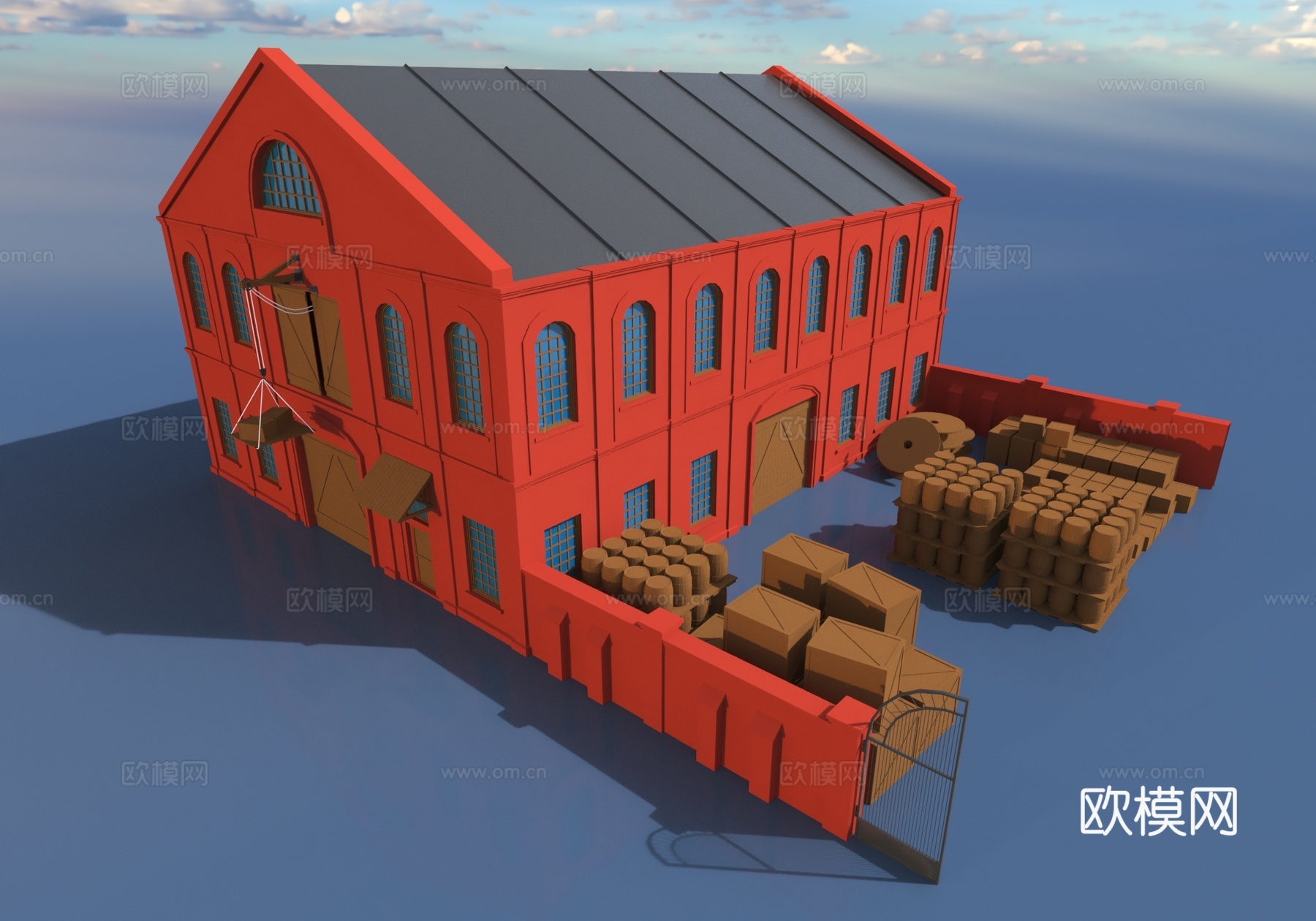 工厂建筑 建筑外观 复古建筑3d模型