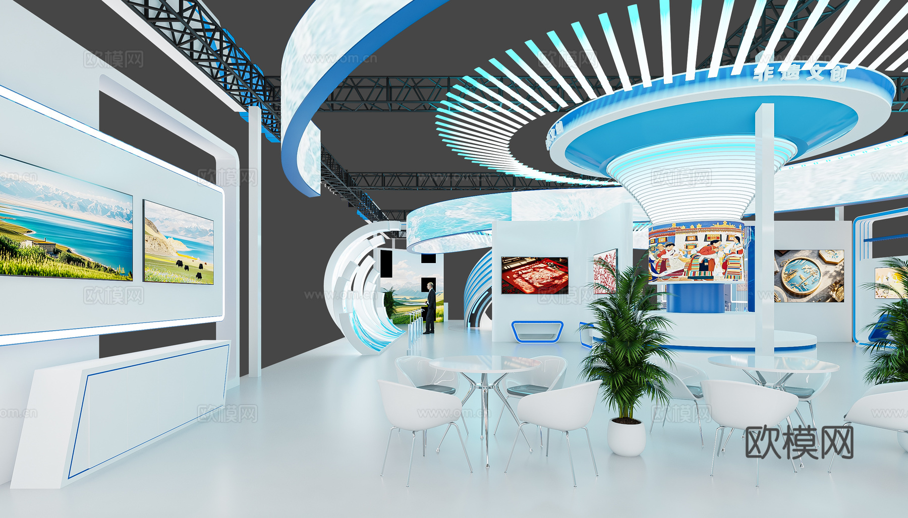 现代展会展厅3d模型