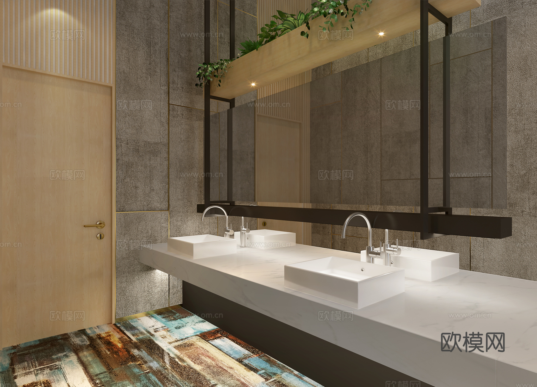 现代酒店卫生间3d模型