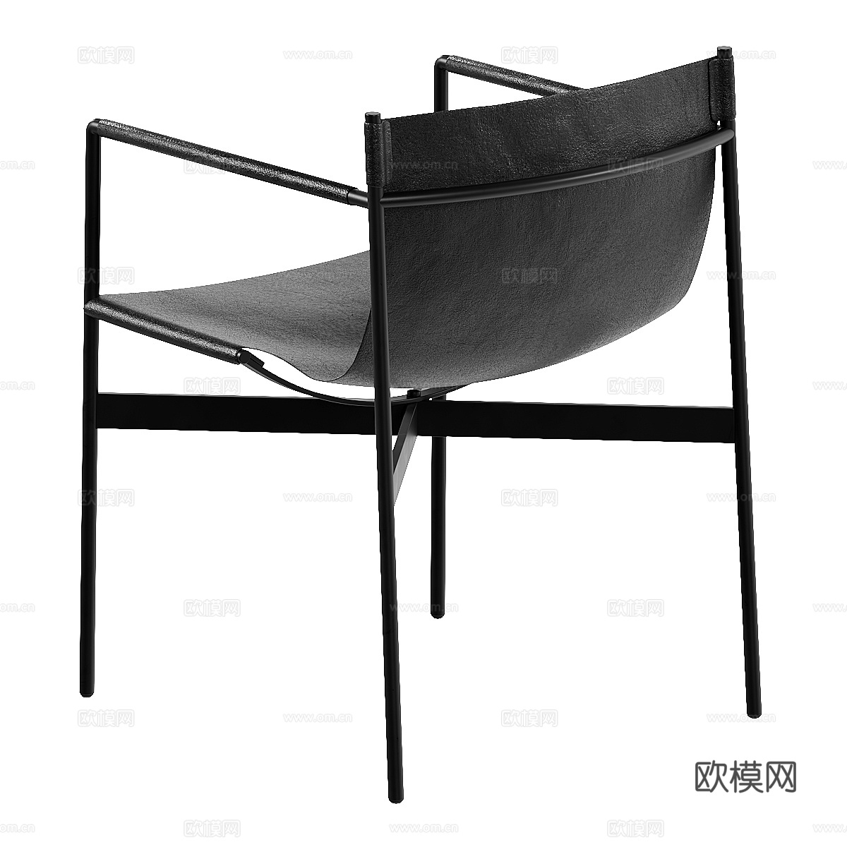 现代意式极简 Lucrezia 不锈钢皮革椅子3d模型