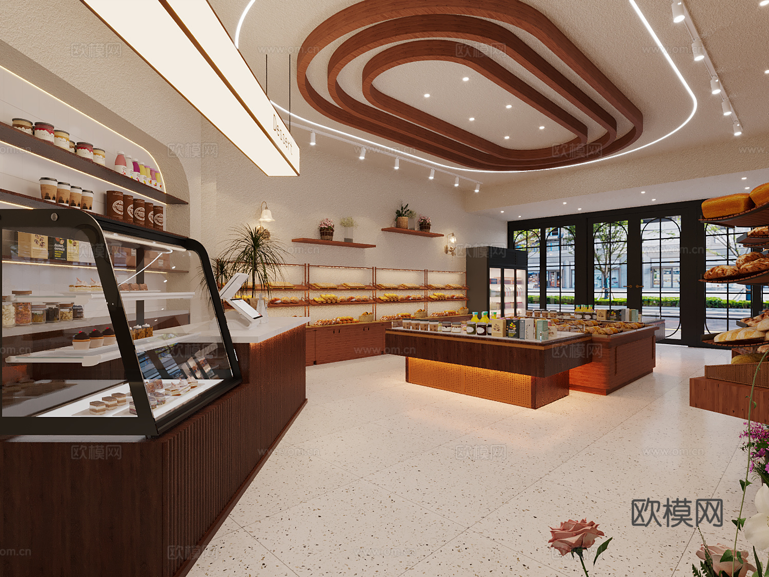 现代蛋糕甜品店3d模型