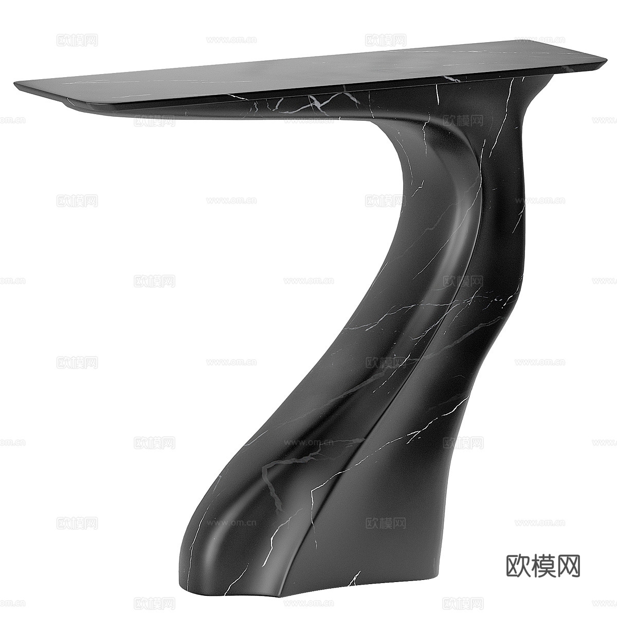 现代意式极简大理石端景台 玄关桌3d模型