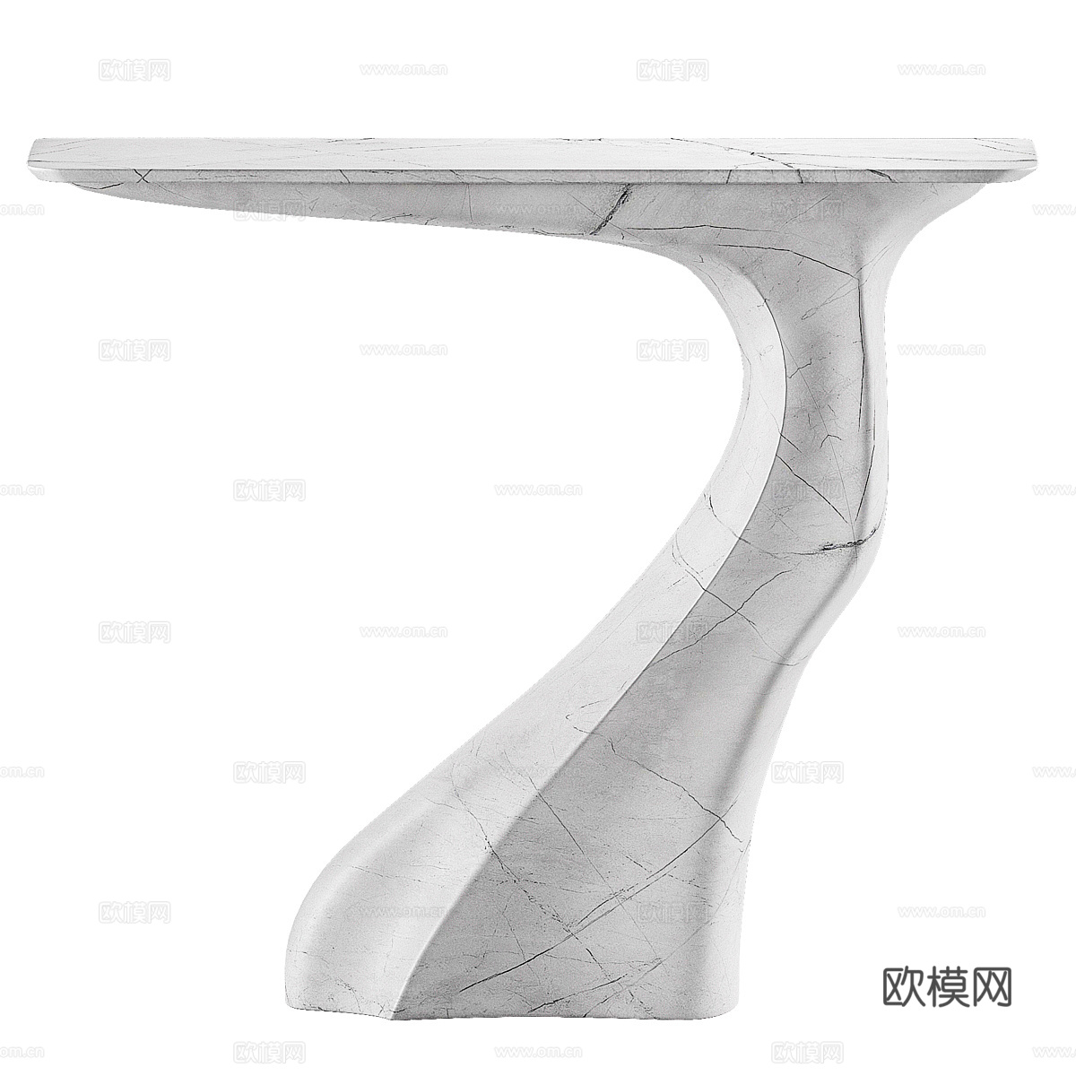 现代意式极简大理石端景台 玄关桌3d模型