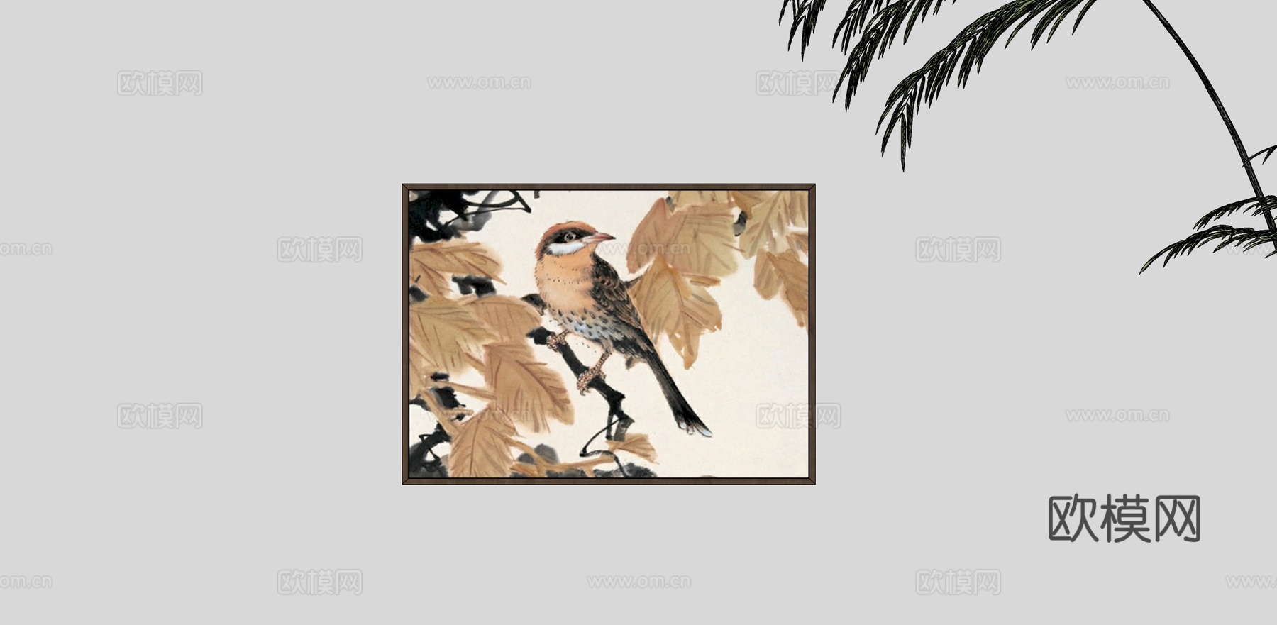 新中式挂画su模型