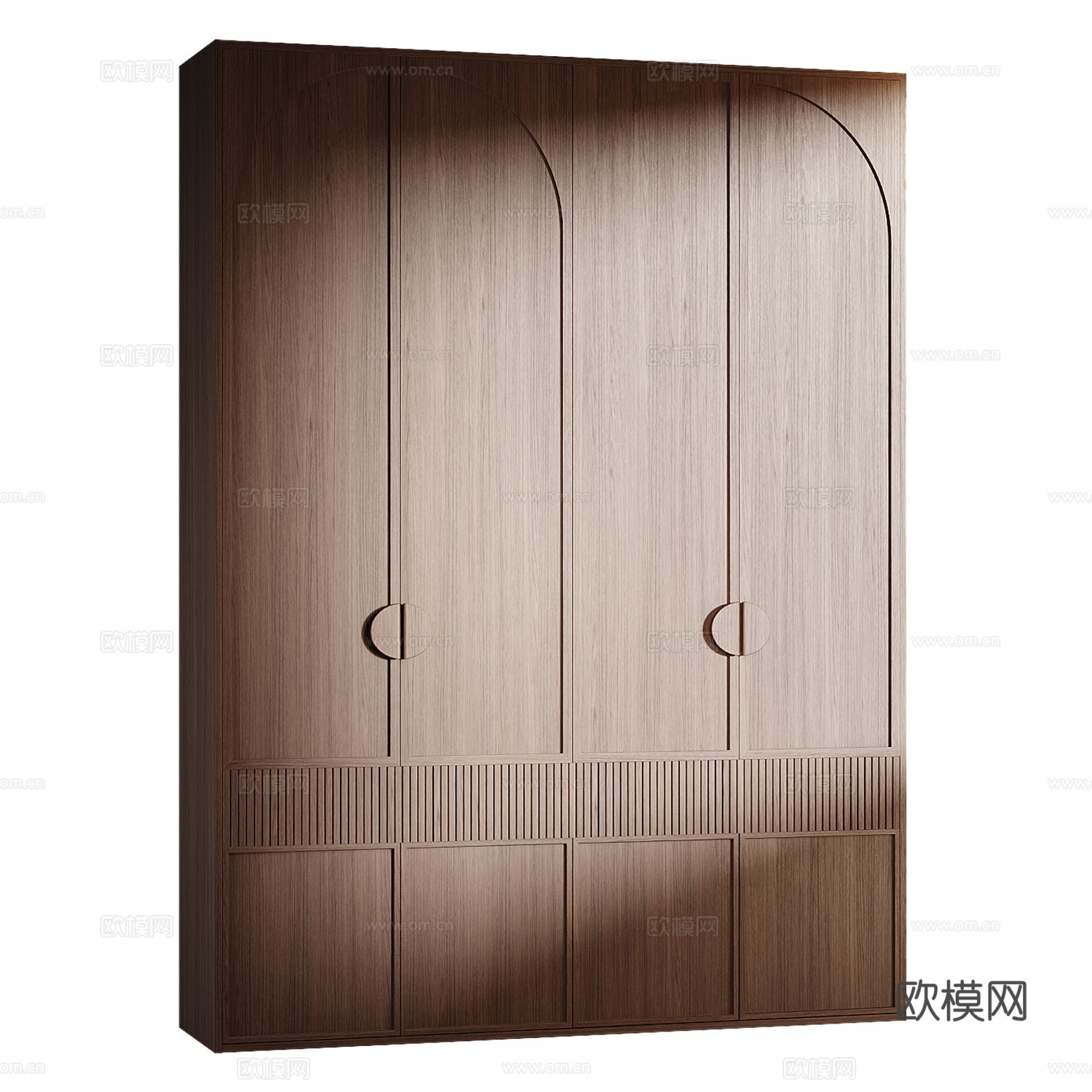 新中式中古风开门衣柜3d模型