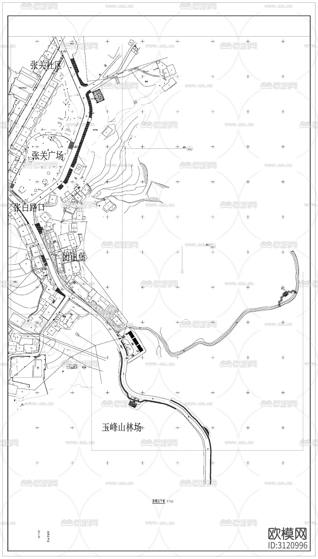 观景平台 景观土建cad施工图下载（渲染图1）