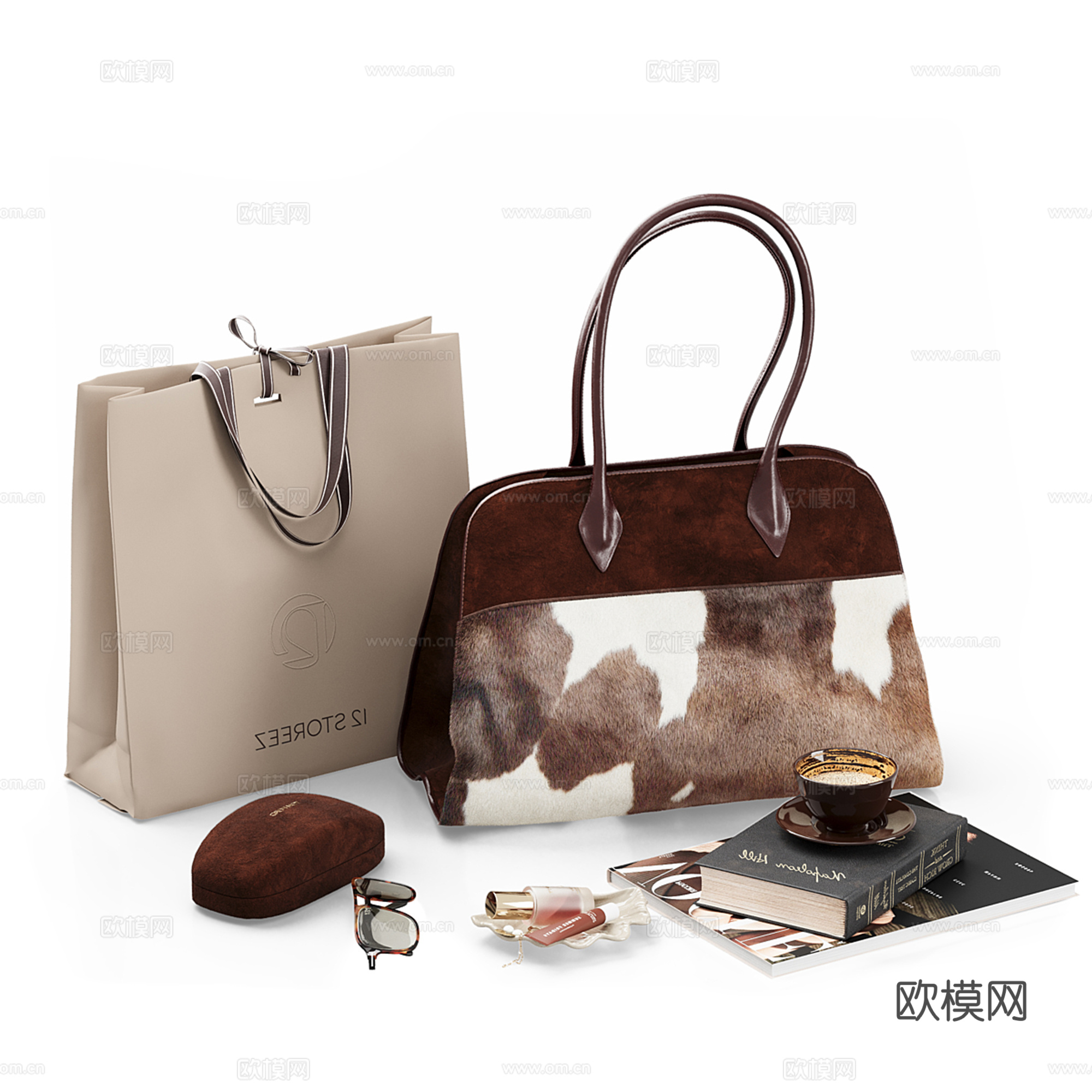 手提包 化妆品su模型