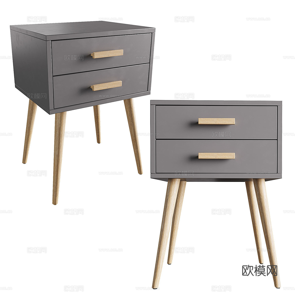 现代北欧 Yvain 床头柜3d模型