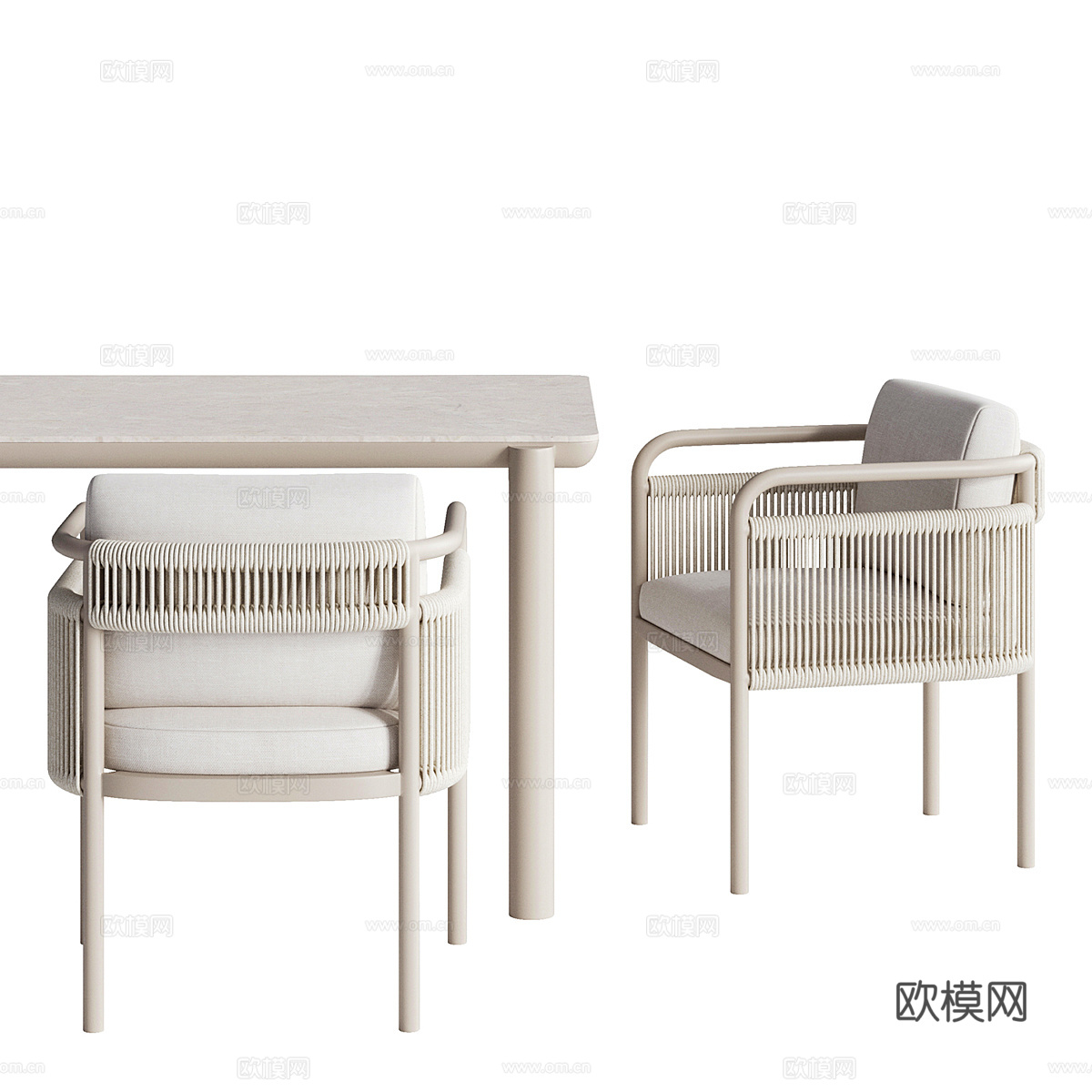 新中式户外餐桌椅3d模型