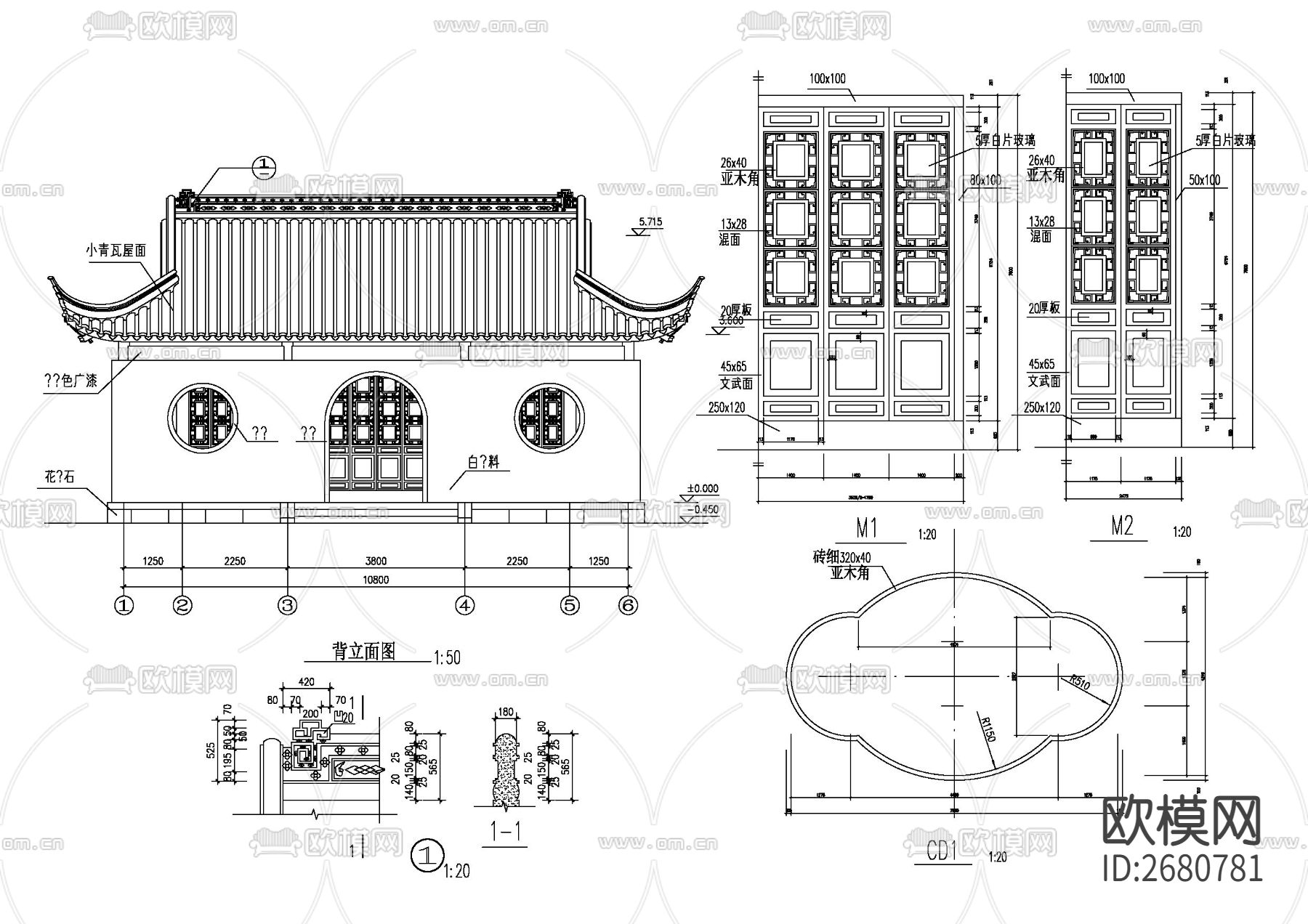 仿古建筑CAD节点大样下载（渲染图2）