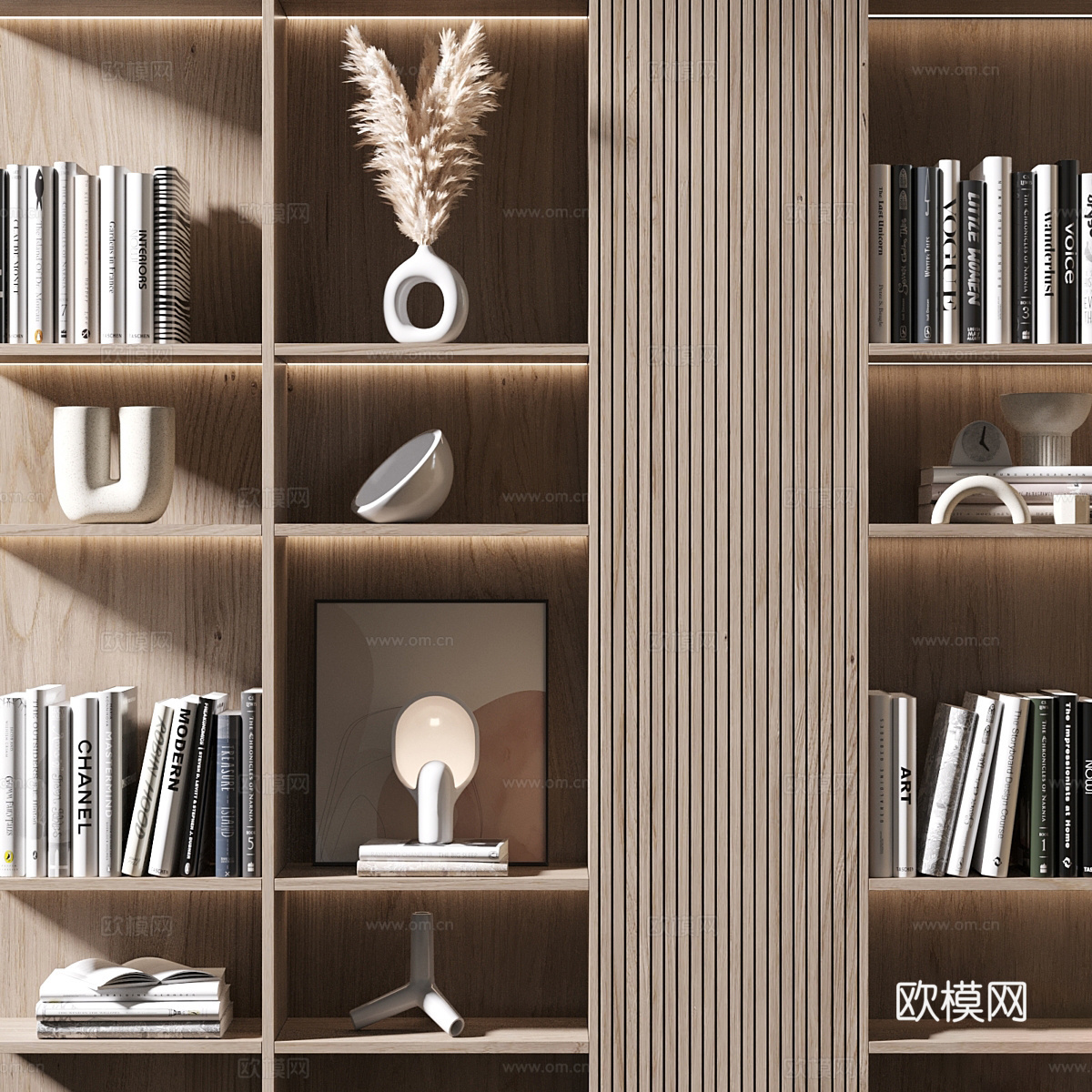 现代意式极简装饰架 书架3d模型