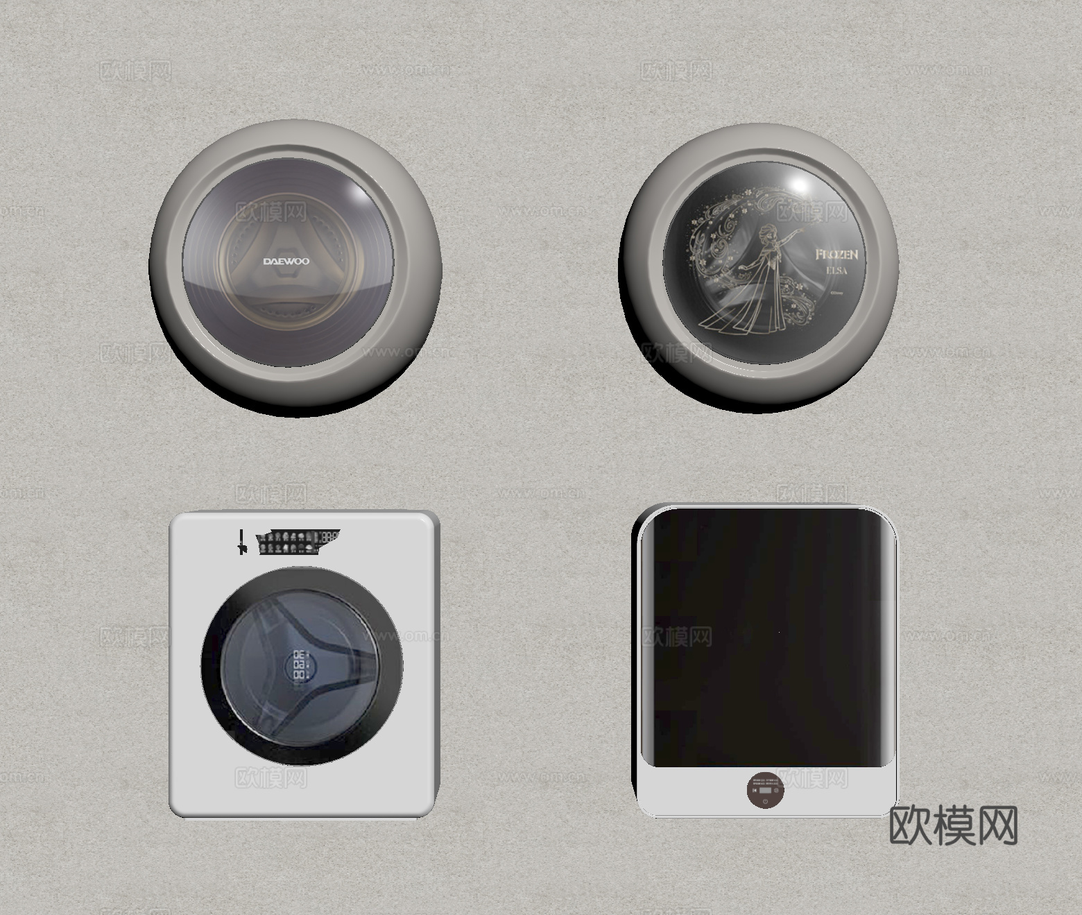 现代洗衣机 壁挂洗衣机su模型