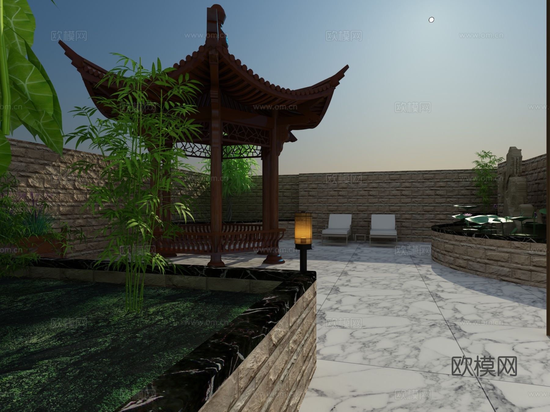 禅意中式院子3d模型