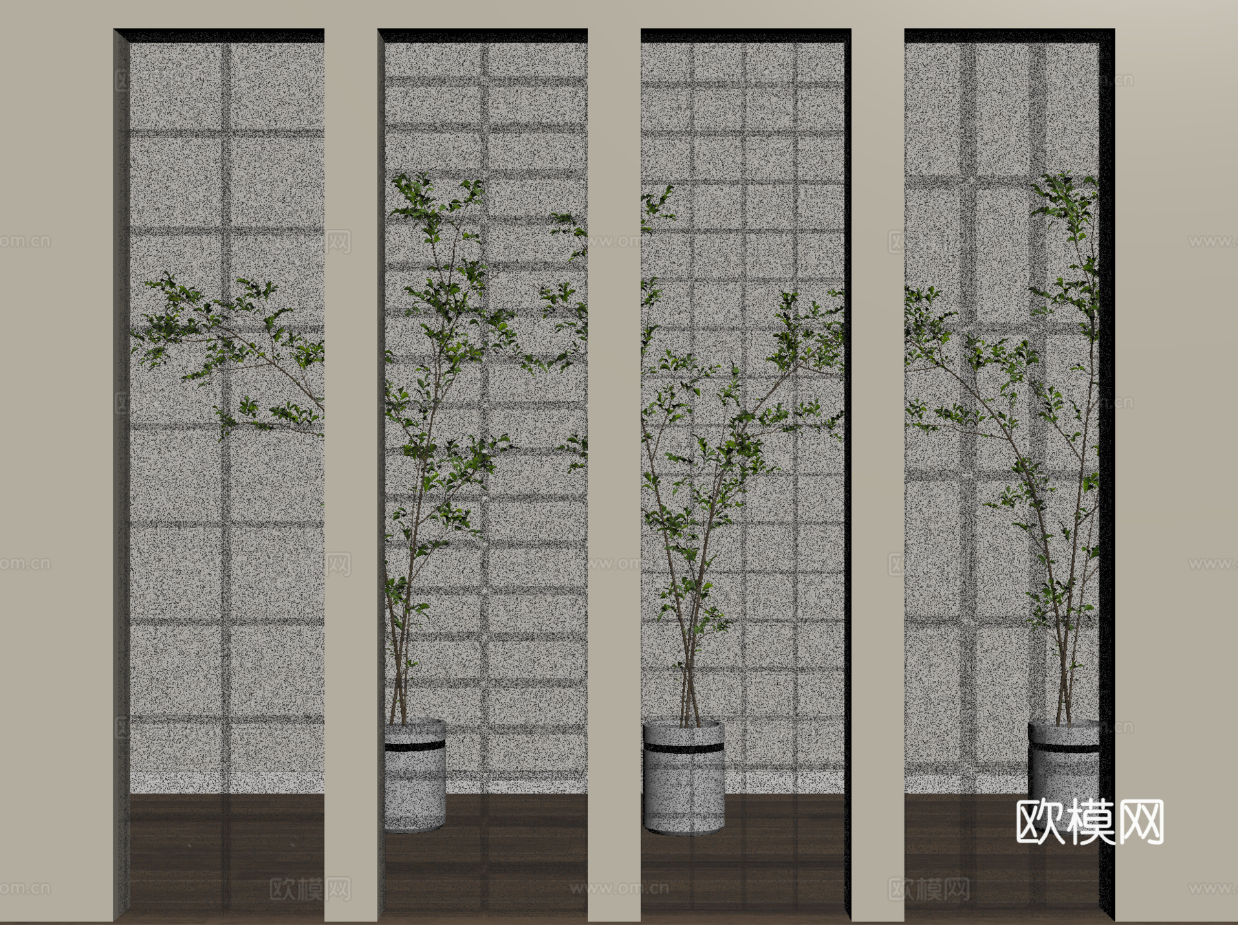 现代轻奢隔断 隔断墙 玻璃砖 玻璃砖隔断 玻璃砖装饰墙su模型